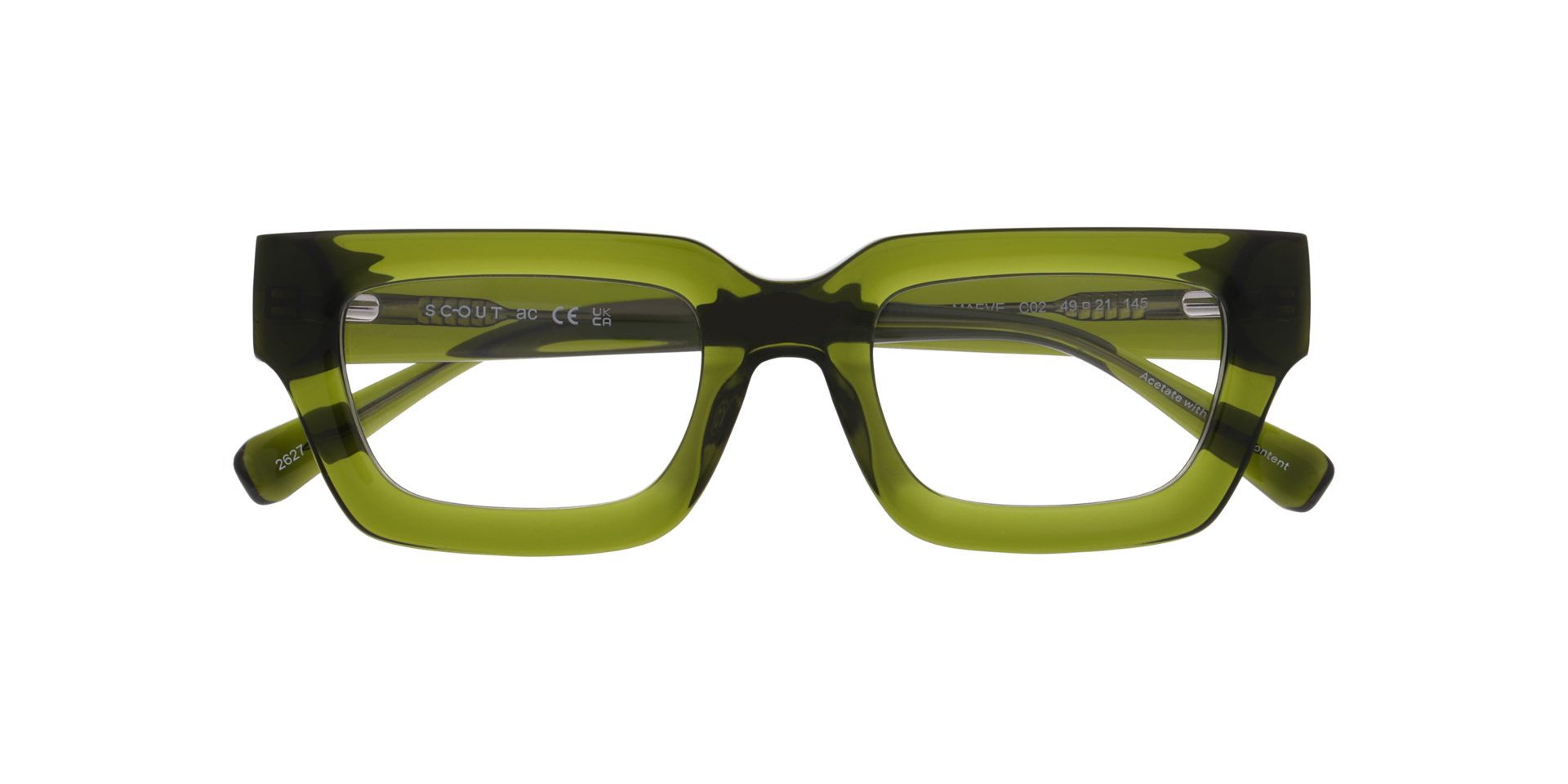 Maeve Transparent Olive AcetateEyeglass Frames for Glasses Direct, Closed View
