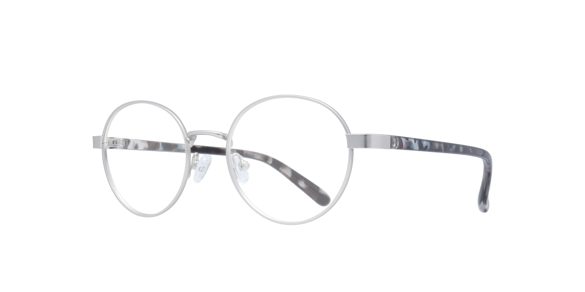 Cody Matte Silver MetalEyeglass Frames for Glasses Direct, Angle View
