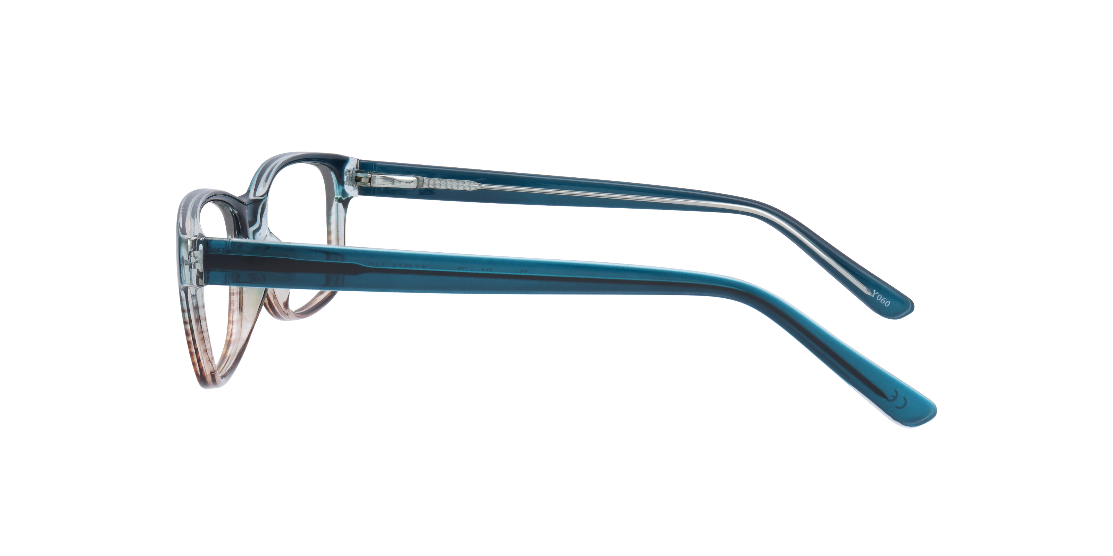 Dewy Blue & Brown PlasticEyeglass Frames for Glasses Direct, Side View
