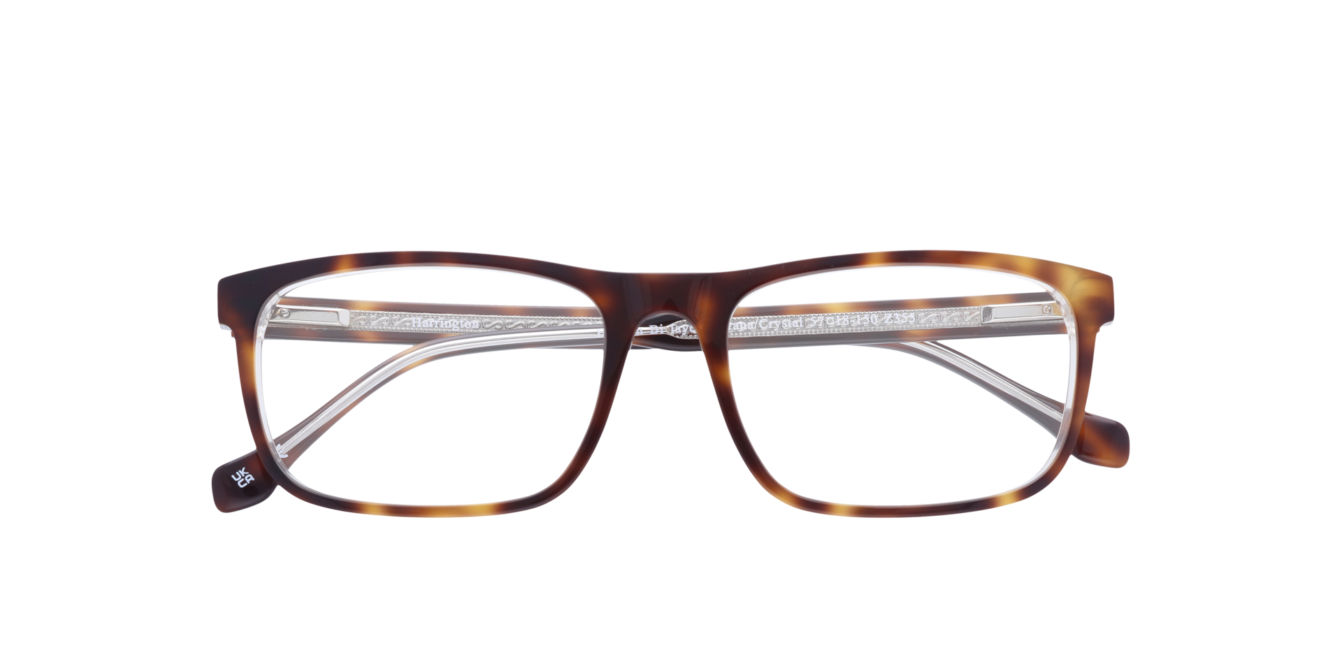 Hudson Bi Layer Havana & Crystal AcetateEyeglass Frames for Glasses Direct, Closed View