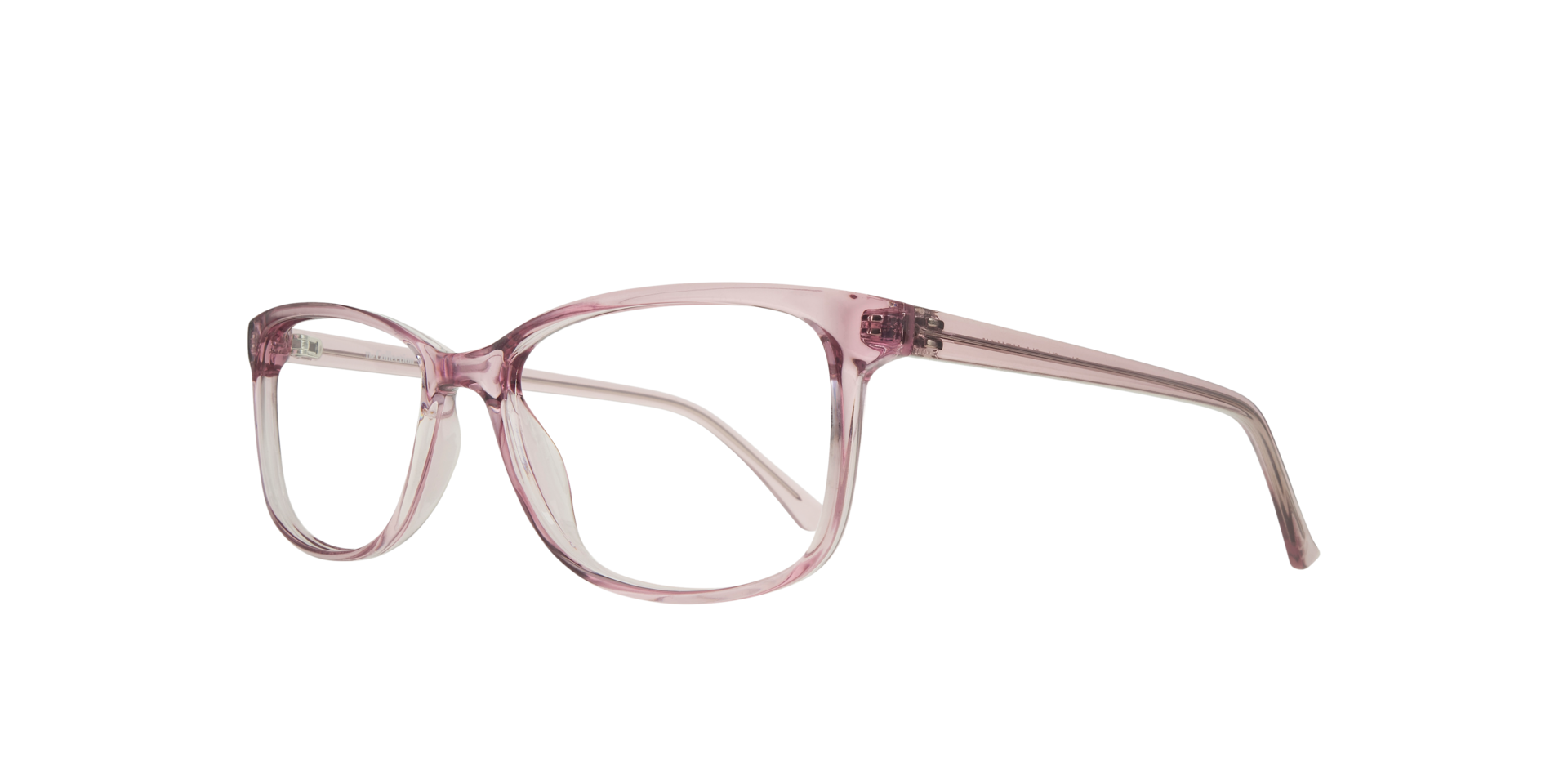 Livvy Shiny Pink PlasticEyeglass Frames for Glasses Direct, Angle View