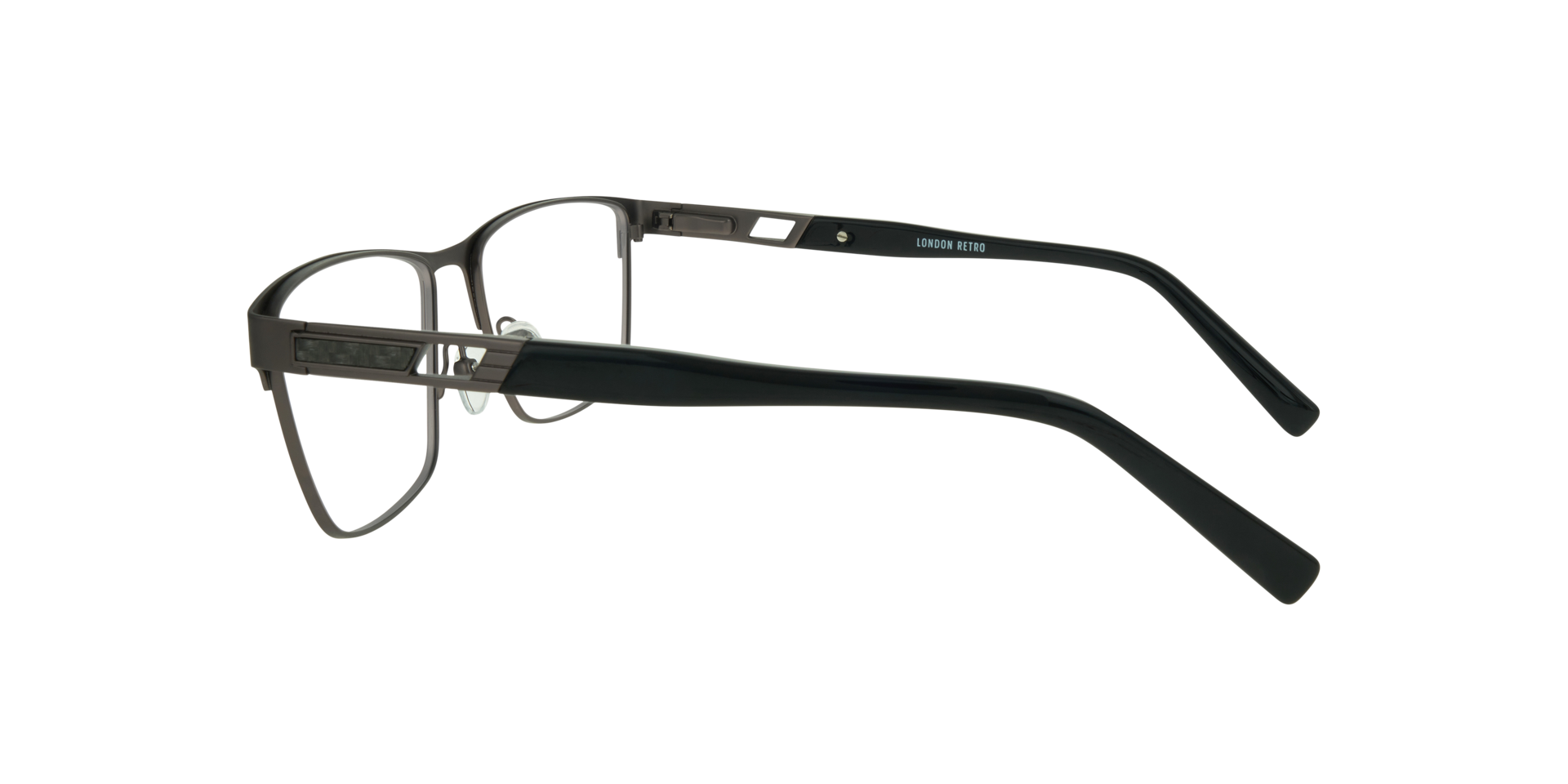 Ken Matte Grey MetalEyeglass Frames for Glasses Direct, Side View