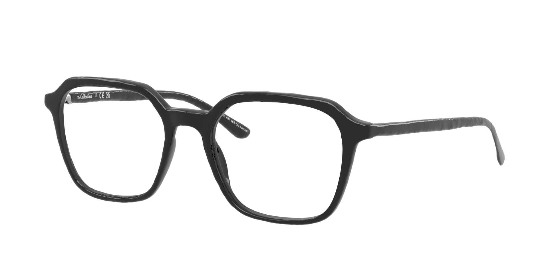Marin Black PlasticEyeglass Frames for Glasses Direct, Angle View