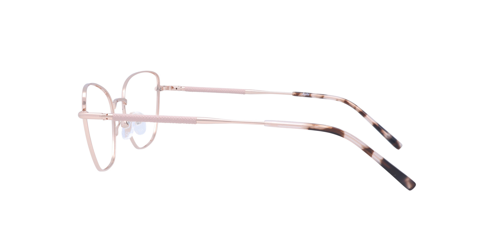Heidi Shiny Rose Gold MetalEyeglass Frames for Glasses Direct, Side View