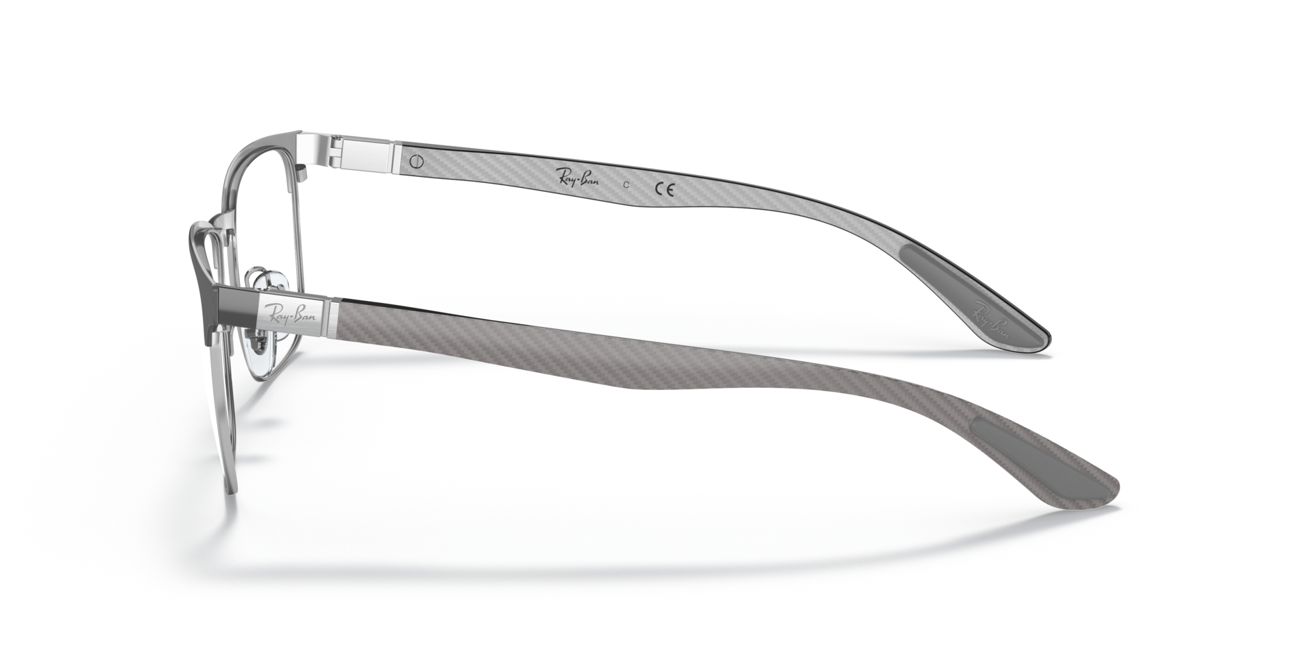 RB8421 Grey On Silver MetalEyeglass Frames for Glasses Direct, Side View
