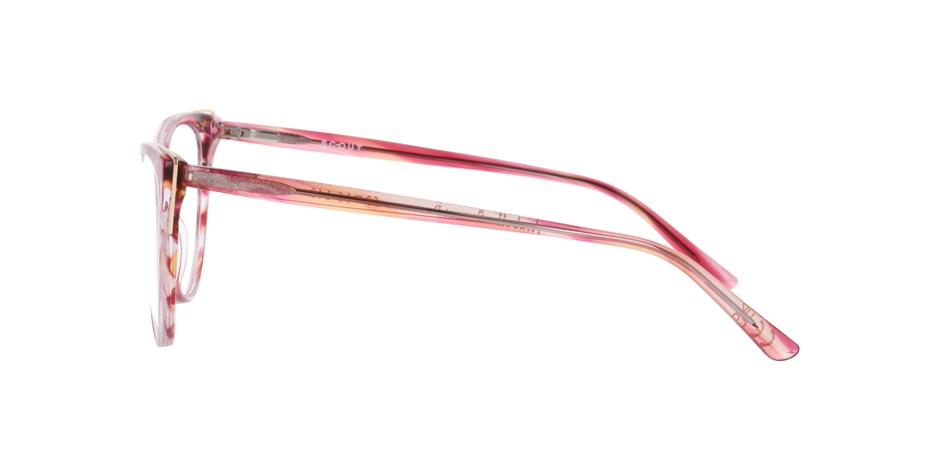 Arabella Pink & Yellow AcetateEyeglass Frames for Glasses Direct, Side View