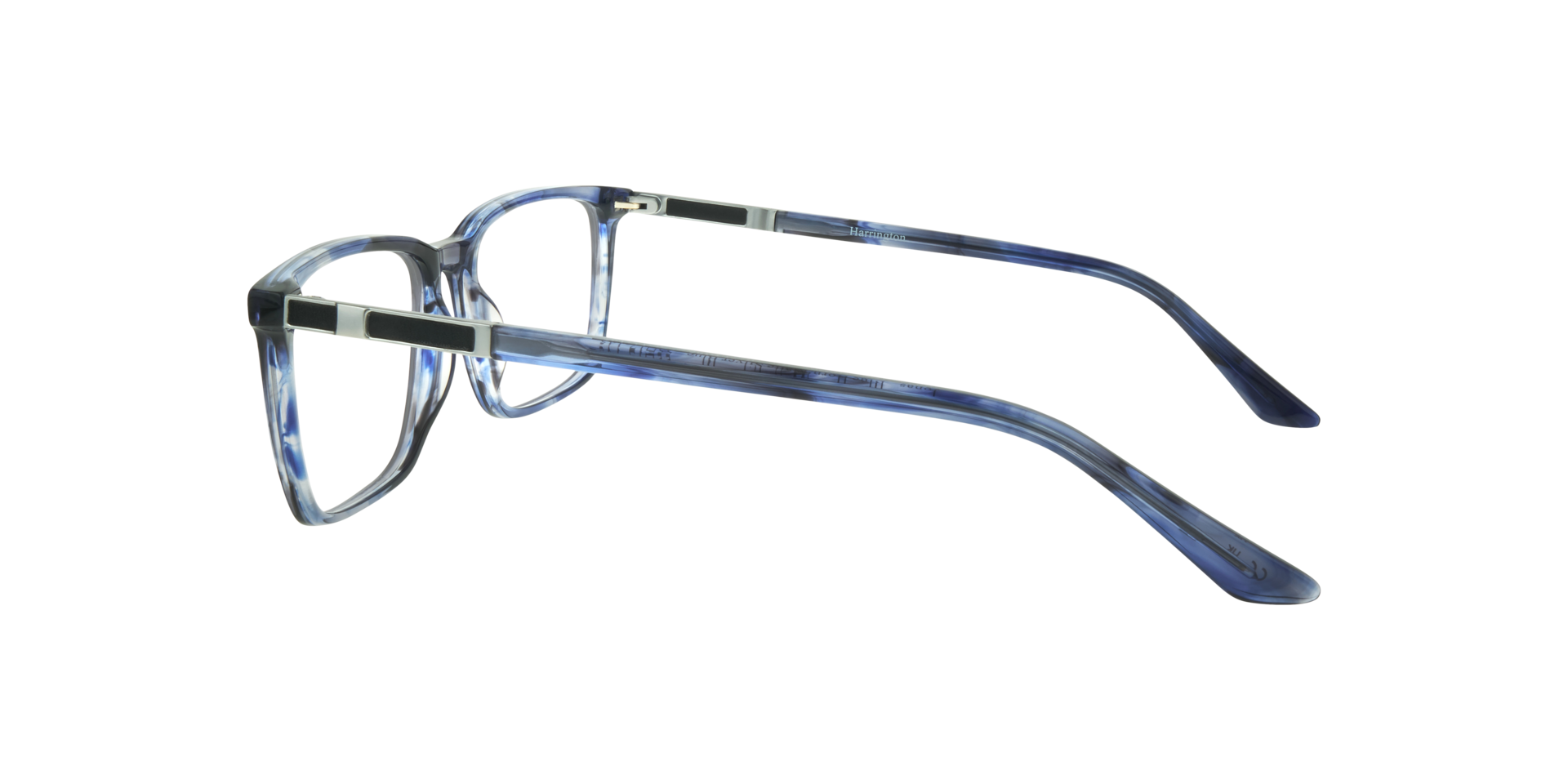 Jonas Blue Horn & Matte Silver Blue AcetateEyeglass Frames for Glasses Direct, Side View