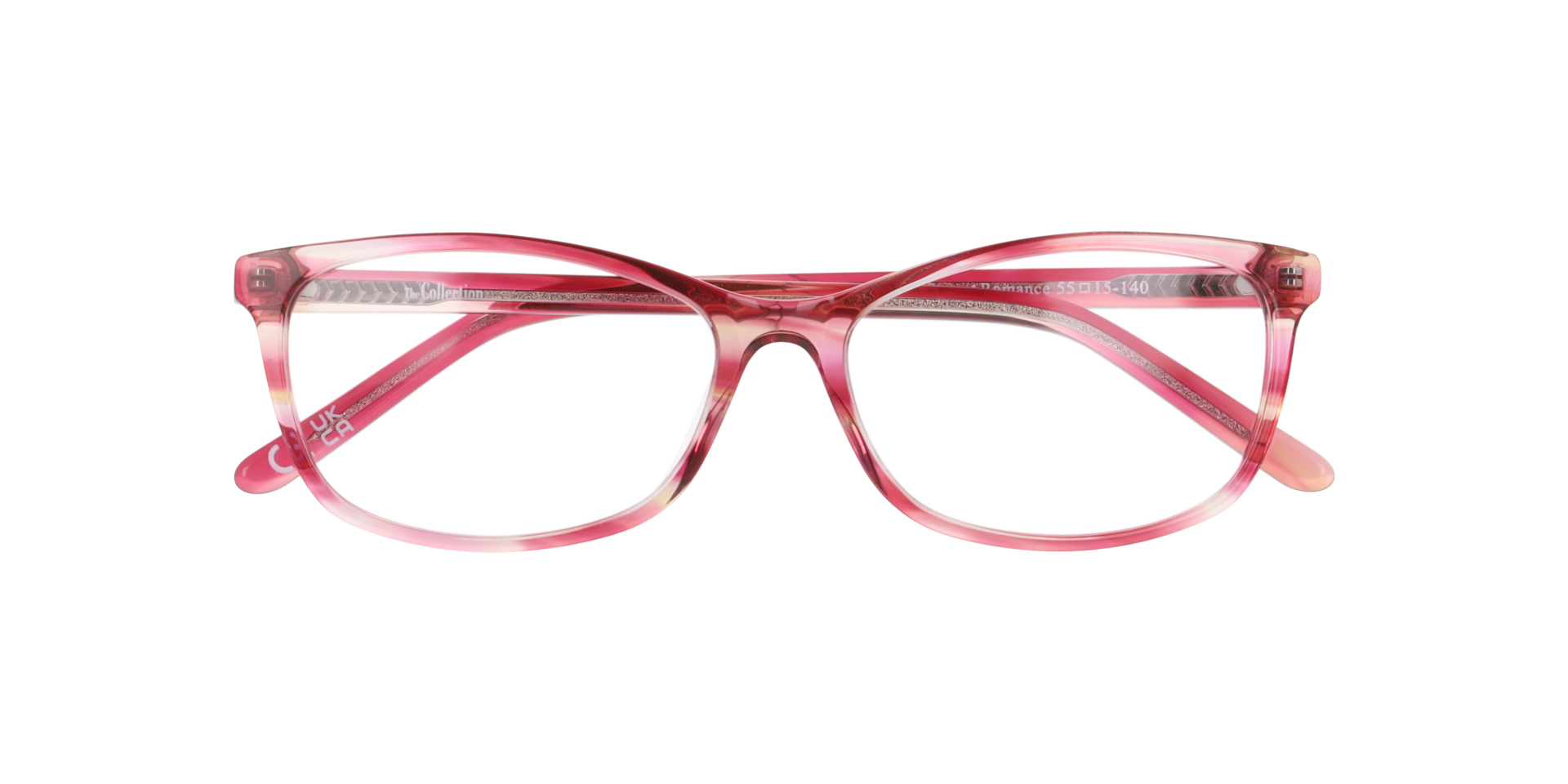 Ella Pink & Yellow AcetateEyeglass Frames for Glasses Direct, Closed View