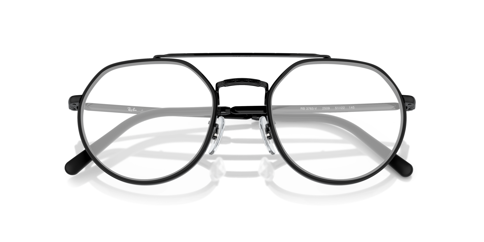 RB3765V Black MetalEyeglass Frames for Glasses Direct, Closed View