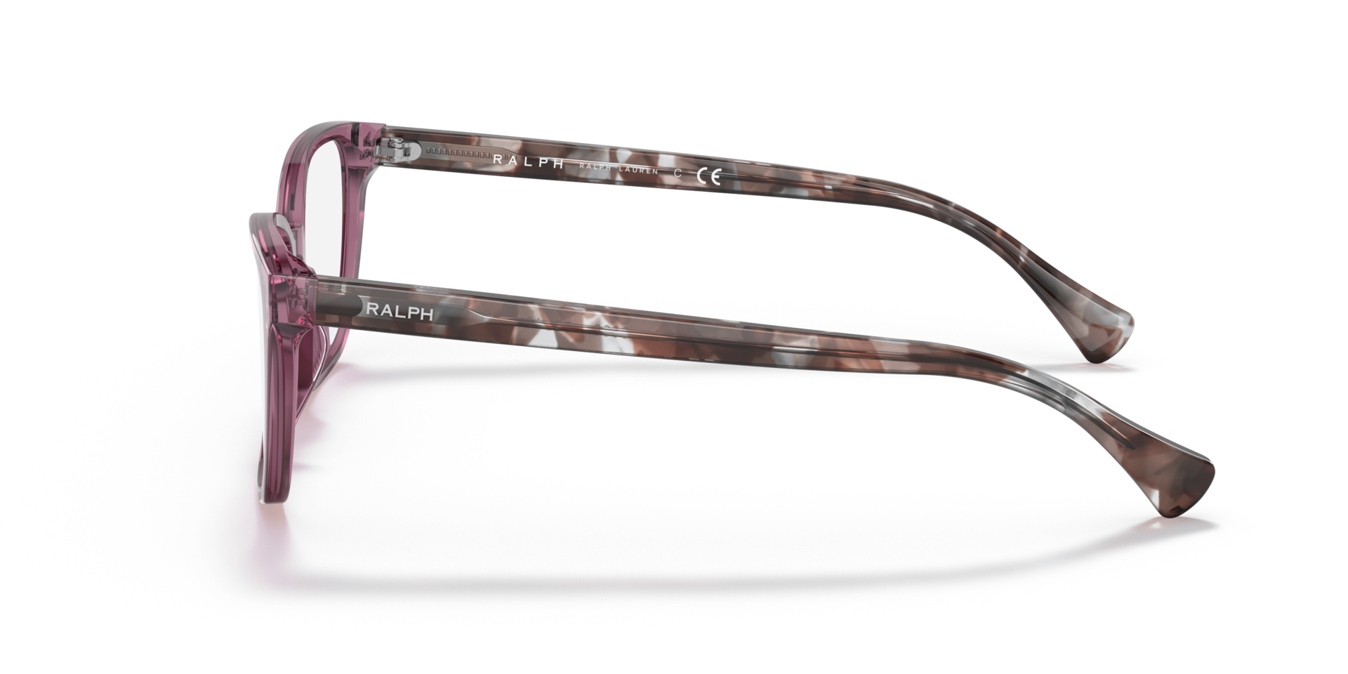 RA7137U Shiny Transparent Violet AcetateEyeglass Frames for Glasses Direct, Side View
