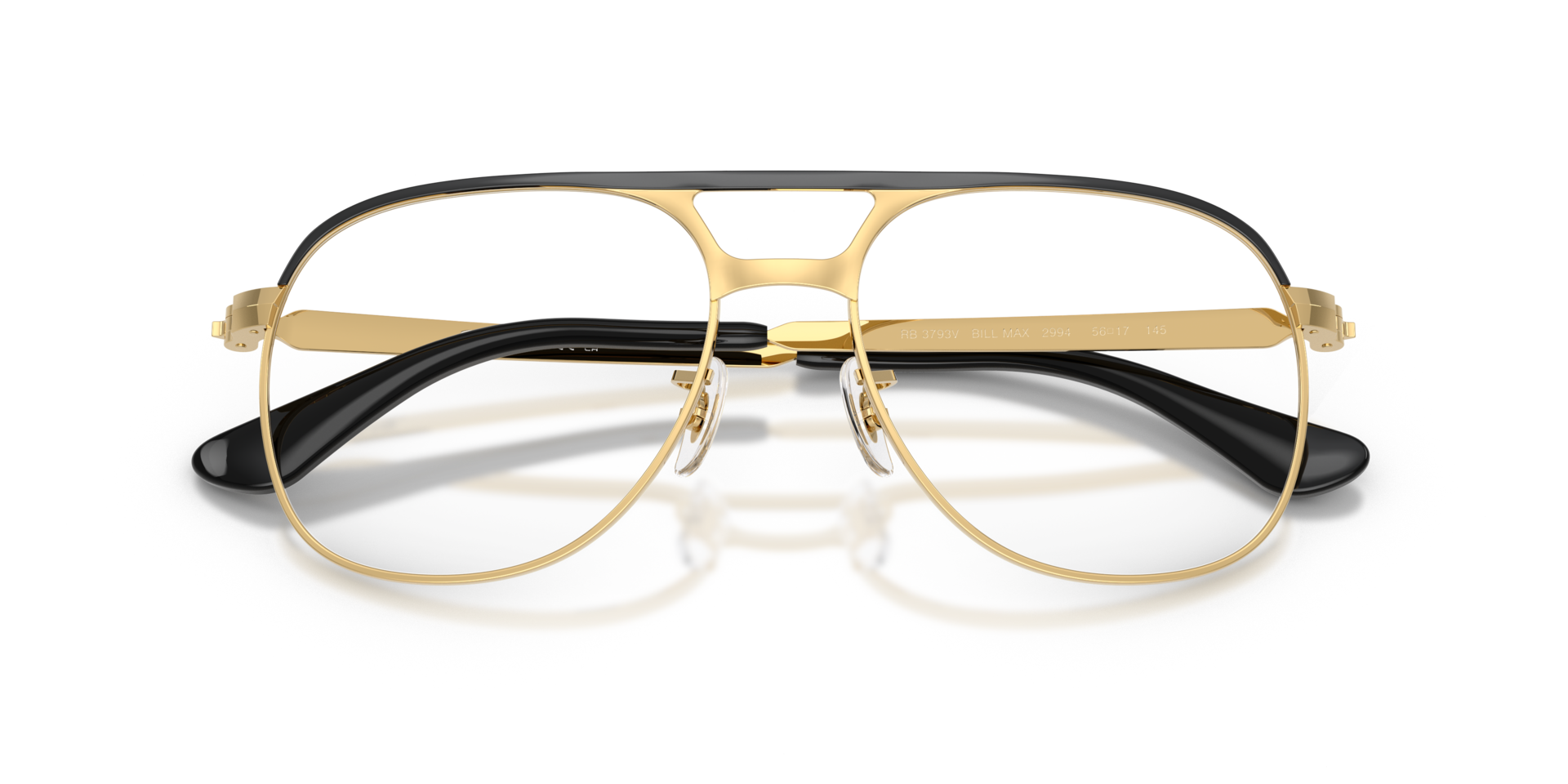 RB3793V Black On Gold MetalEyeglass Frames for Glasses Direct, Closed View