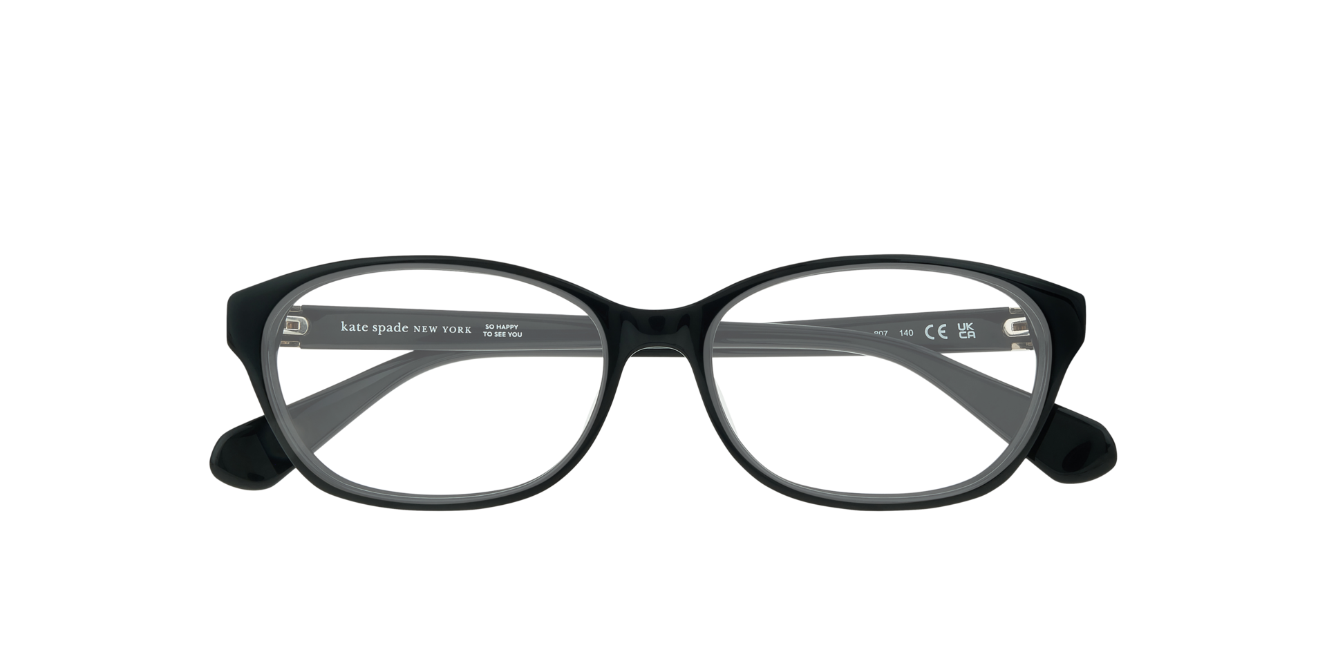 Conceta/FJ Black AcetateEyeglass Frames for Glasses Direct, Closed View