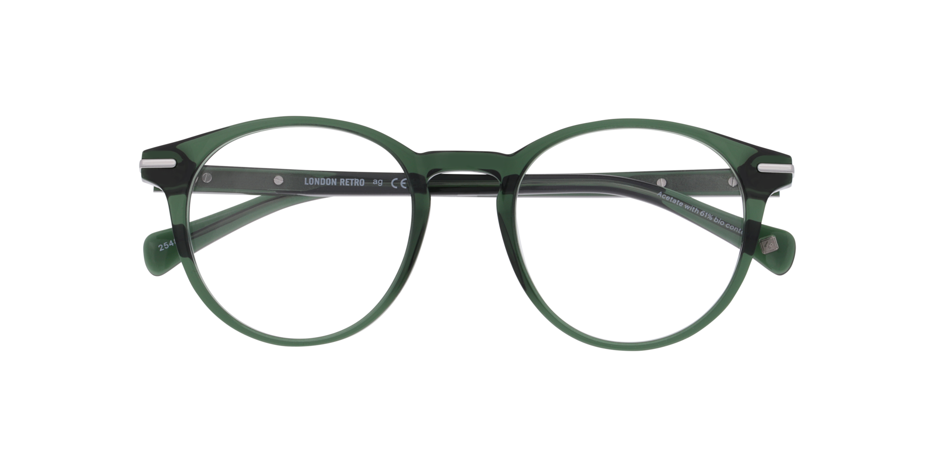 Morden Transparent Green AcetateEyeglass Frames for Glasses Direct, Closed View