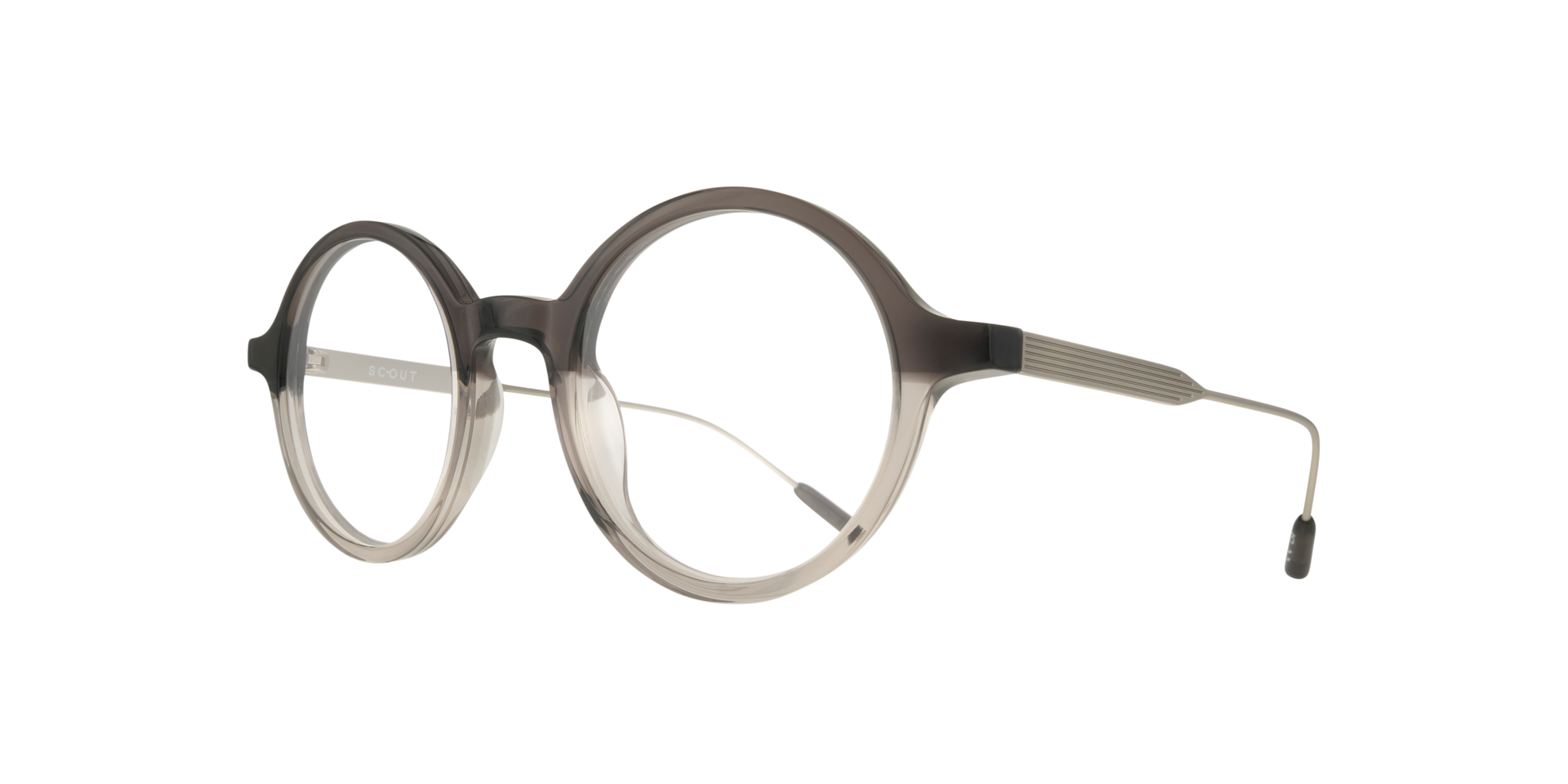 Lamar Grey & Silver AcetateEyeglass Frames for Glasses Direct, Angle View