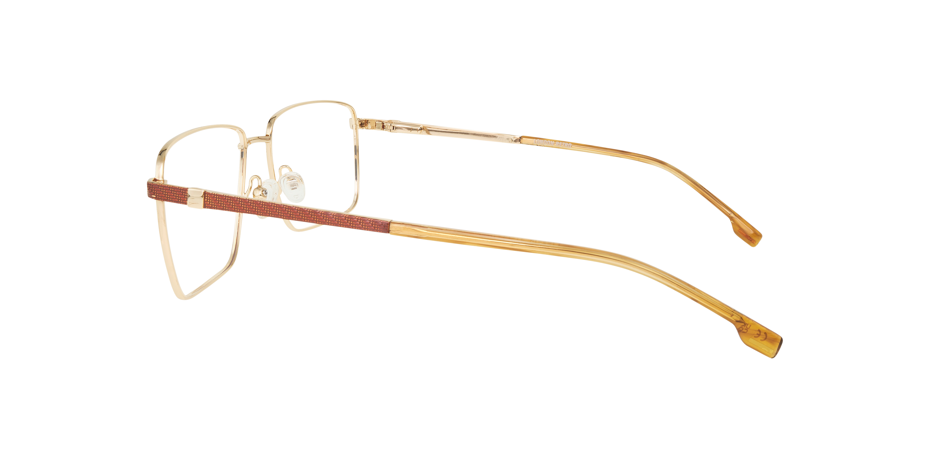 Lincoln Gold & Brown MetalEyeglass Frames for Glasses Direct, Side View