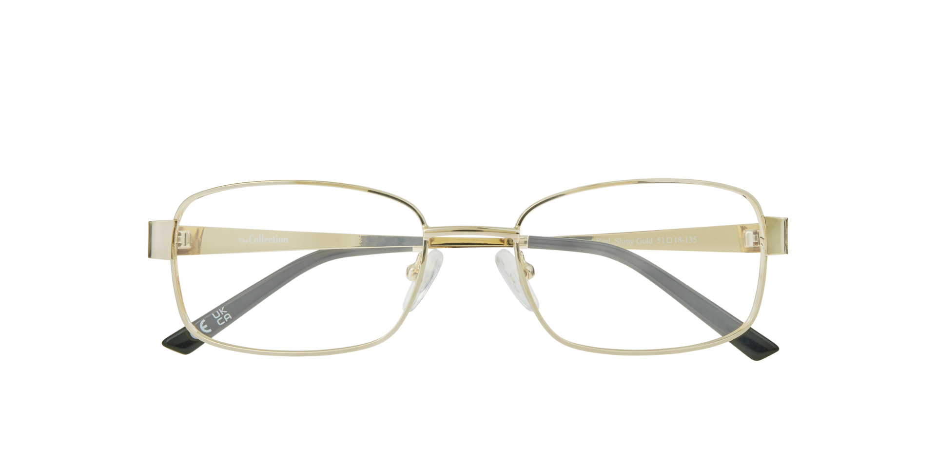 Karl Shiny Gold MetalEyeglass Frames for Glasses Direct, Closed View