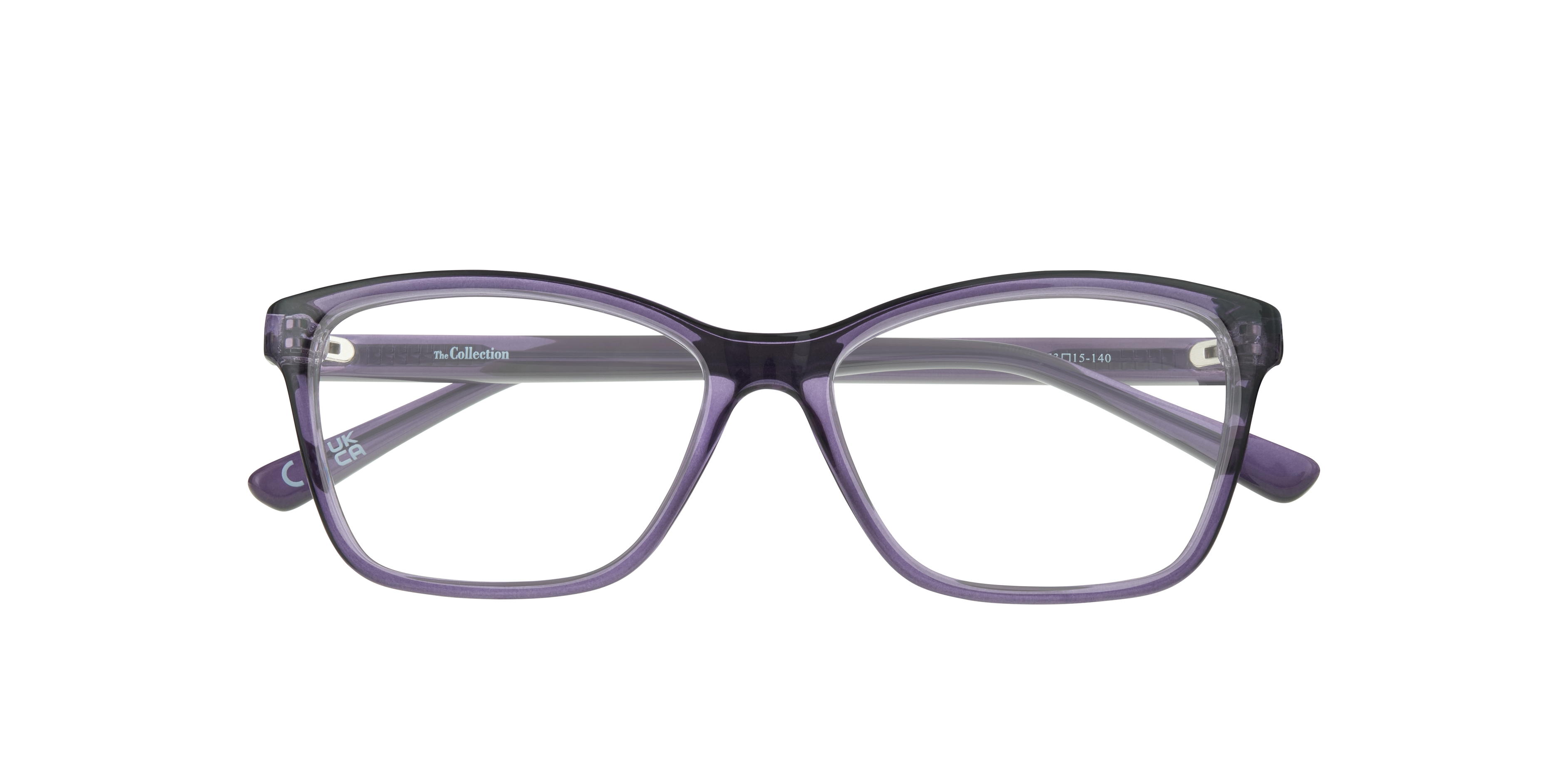 Kara Crystal Purple PlasticEyeglass Frames for Glasses Direct, Closed View