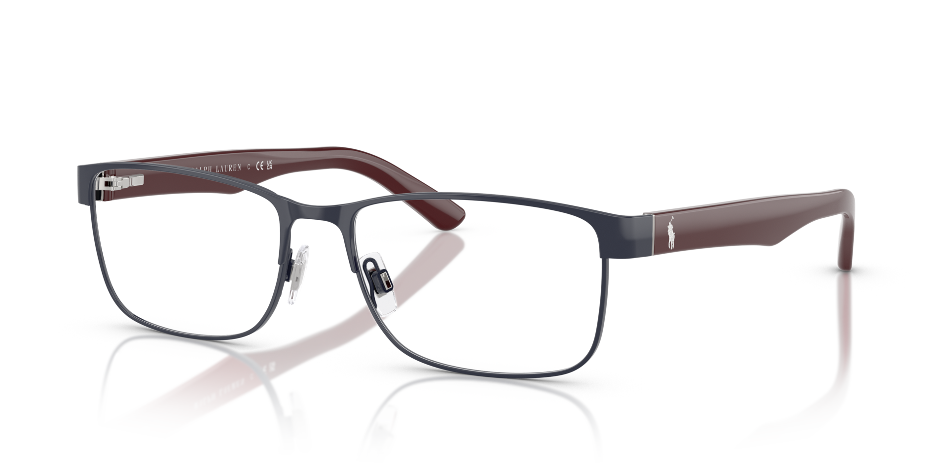 PH1157 Shiny Navy Blue MetalEyeglass Frames for Glasses Direct, Angle View