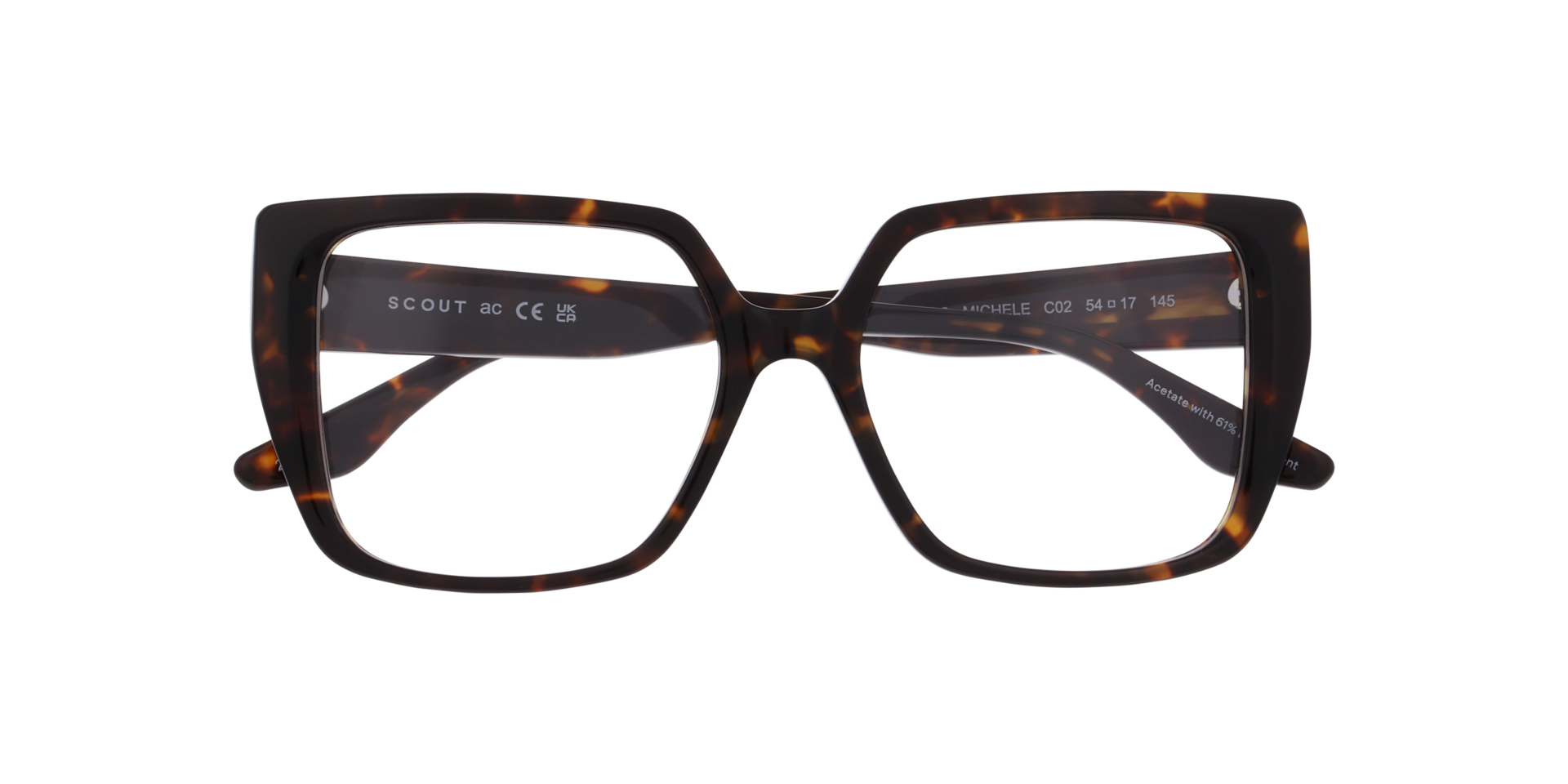 Michèle Havana AcetateEyeglass Frames for Glasses Direct, Closed View