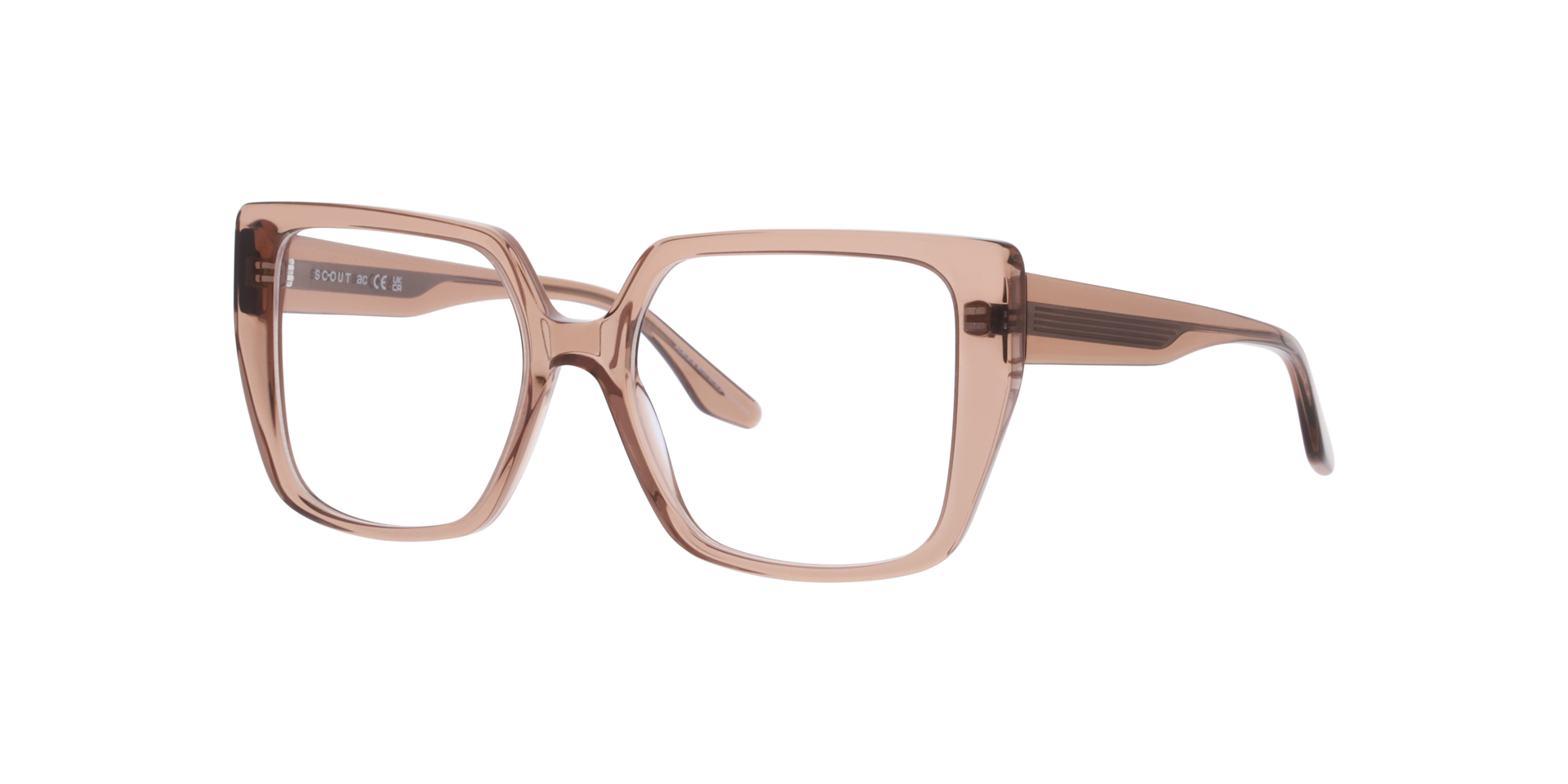 Michèle Crystal Nude Pink AcetateEyeglass Frames for Glasses Direct, Angle View