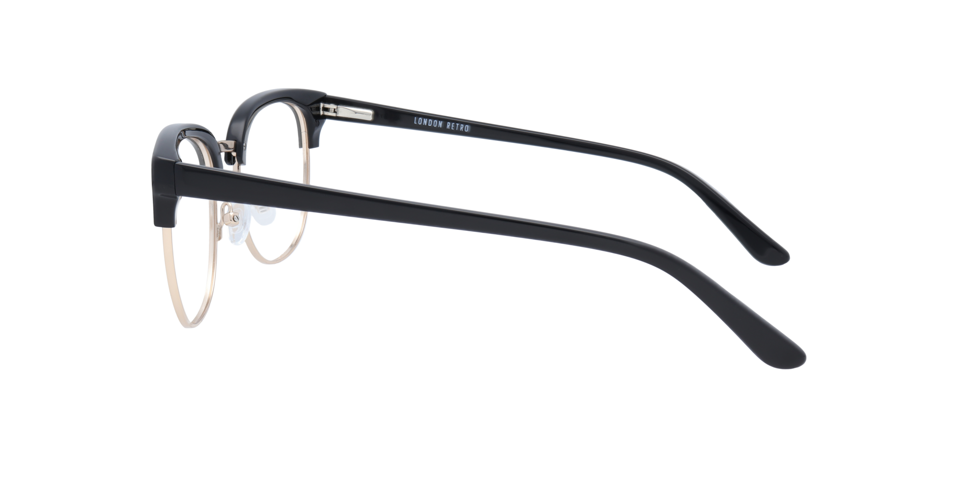 Reese Black MetalEyeglass Frames for Glasses Direct, Side View