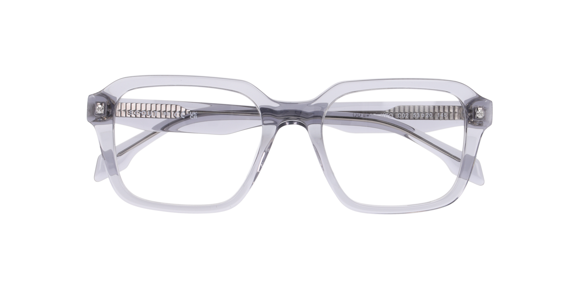 Neo Crystal Grey AcetateEyeglass Frames for Glasses Direct, Closed View