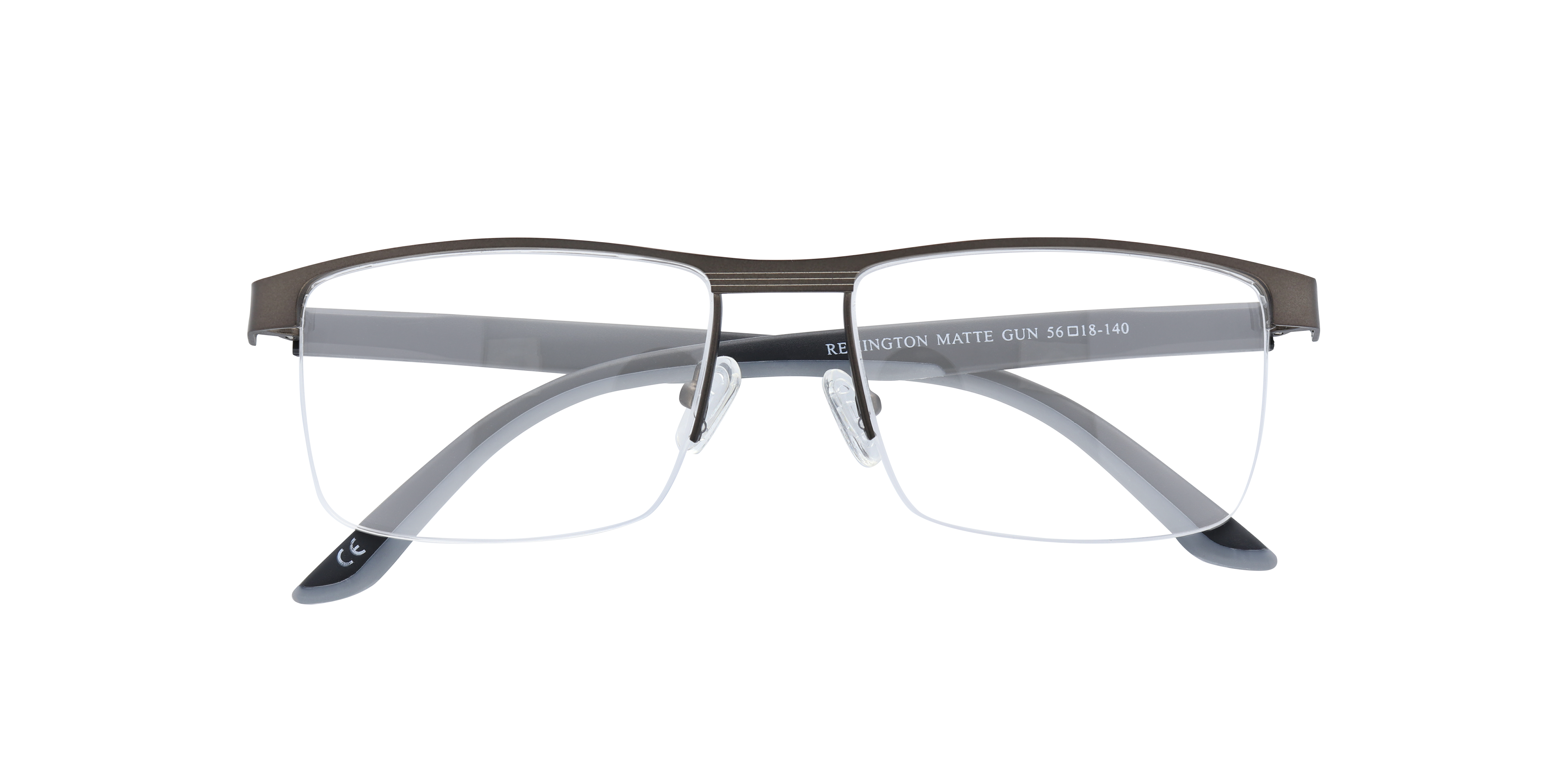 Remington Matte Gunmetal MetalEyeglass Frames for Glasses Direct, Closed View