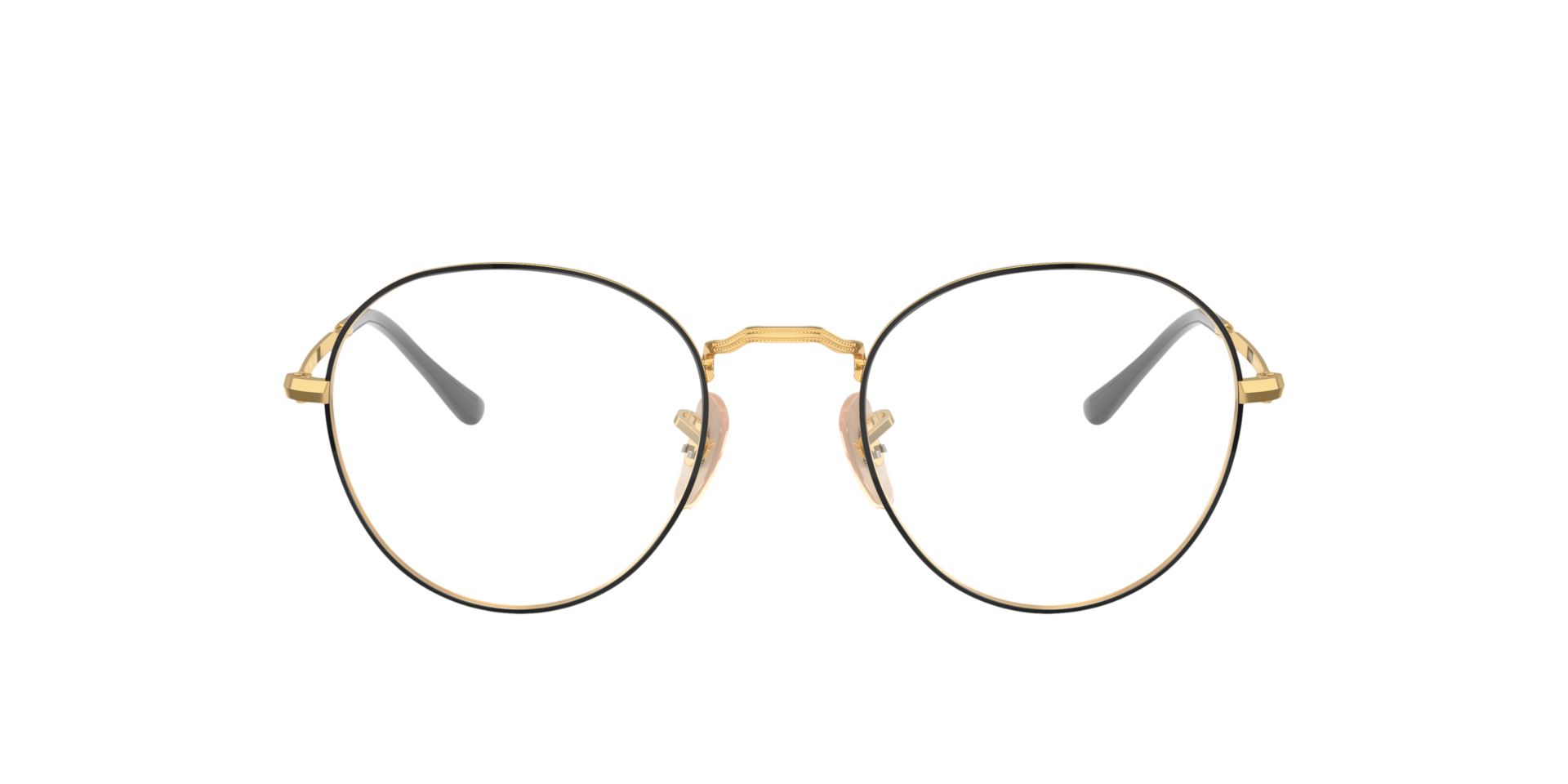 RB3582V Black On Gold MetalEyeglass Frames for Glasses Direct, Front View