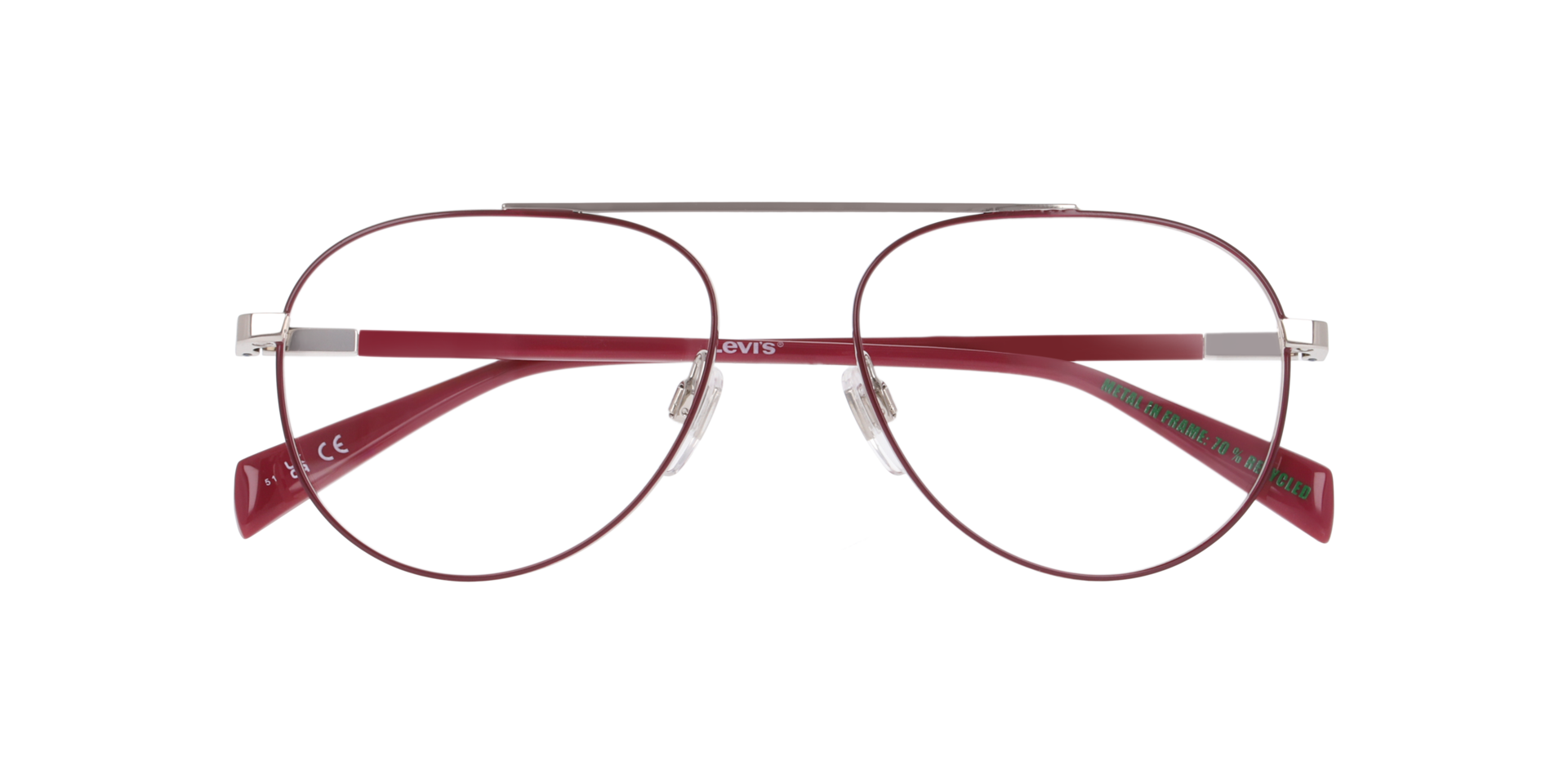LV 1099 Pink MetalEyeglass Frames for Glasses Direct, Closed View