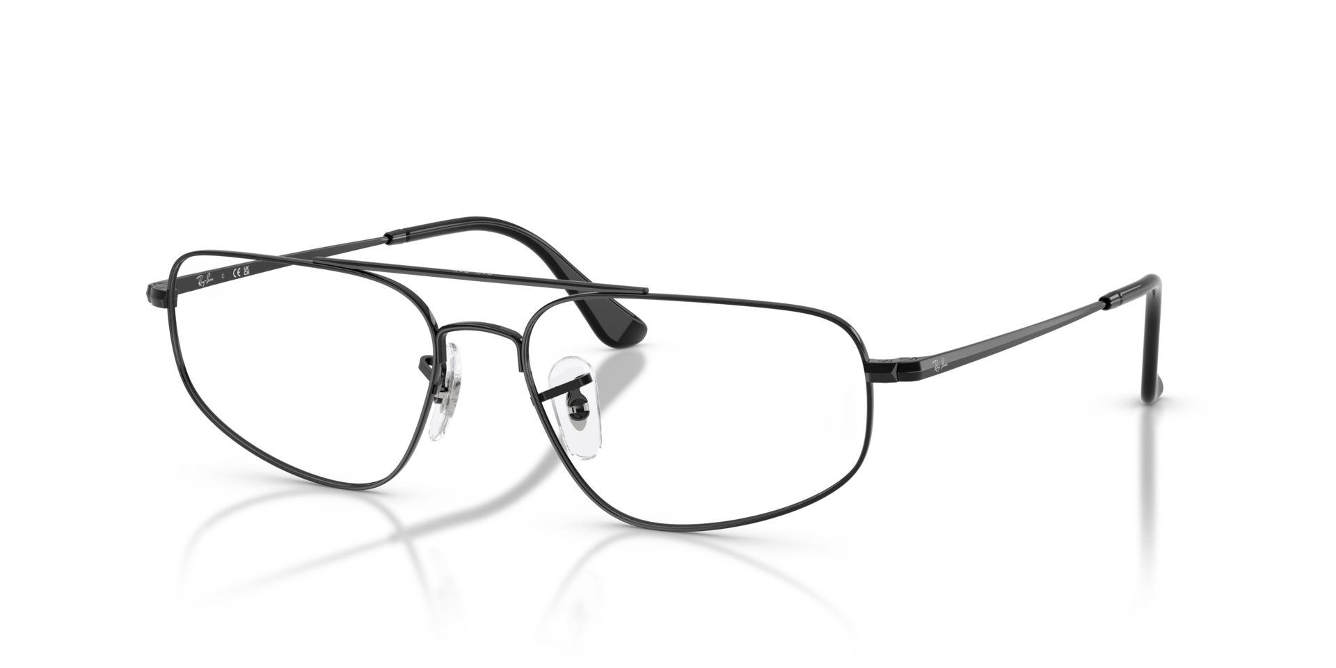 RB6550 Black MetalEyeglass Frames for Glasses Direct, Angle View