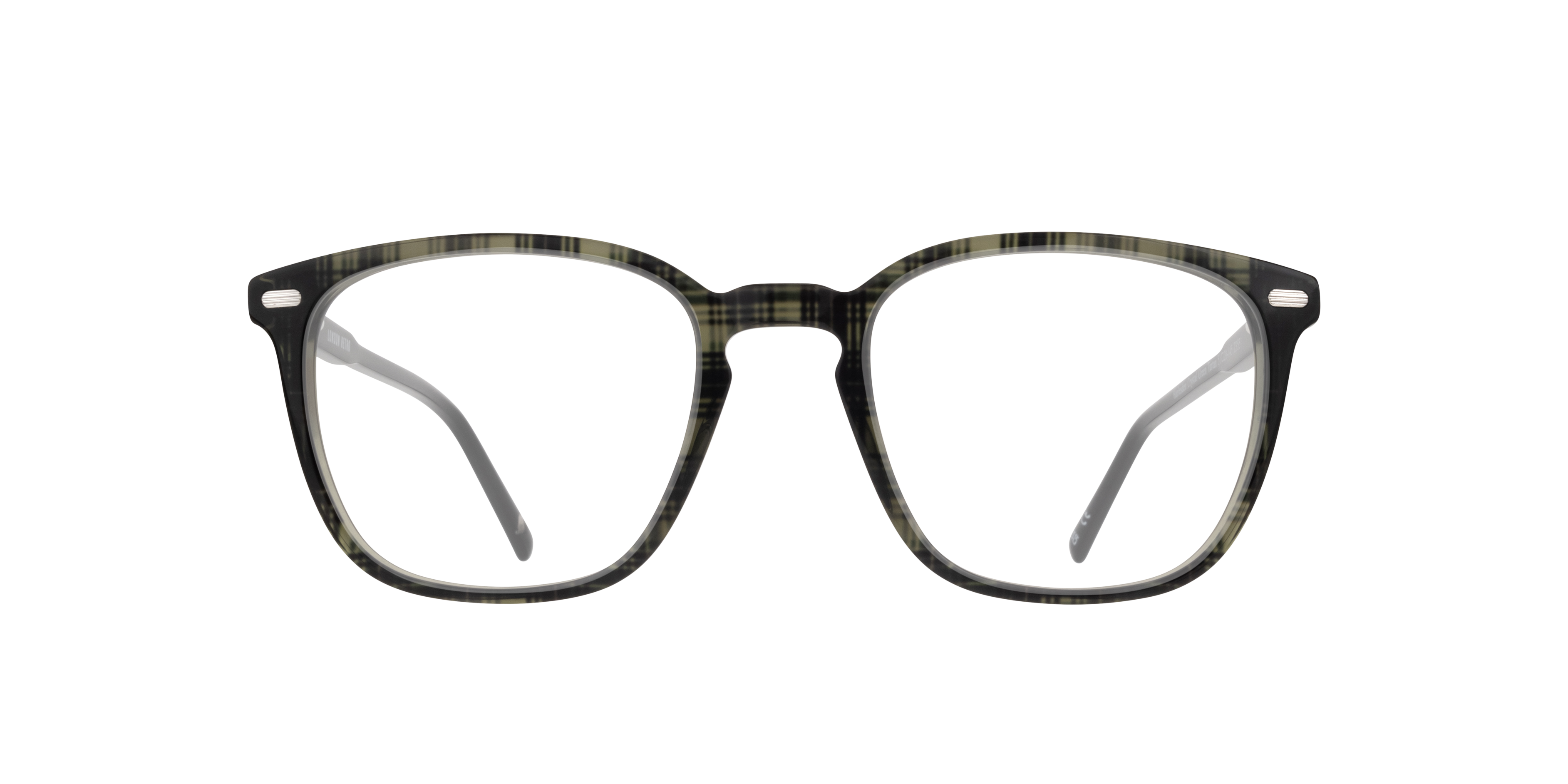 Harlesden Crystal Green Tartan AcetateEyeglass Frames for Glasses Direct, Front View