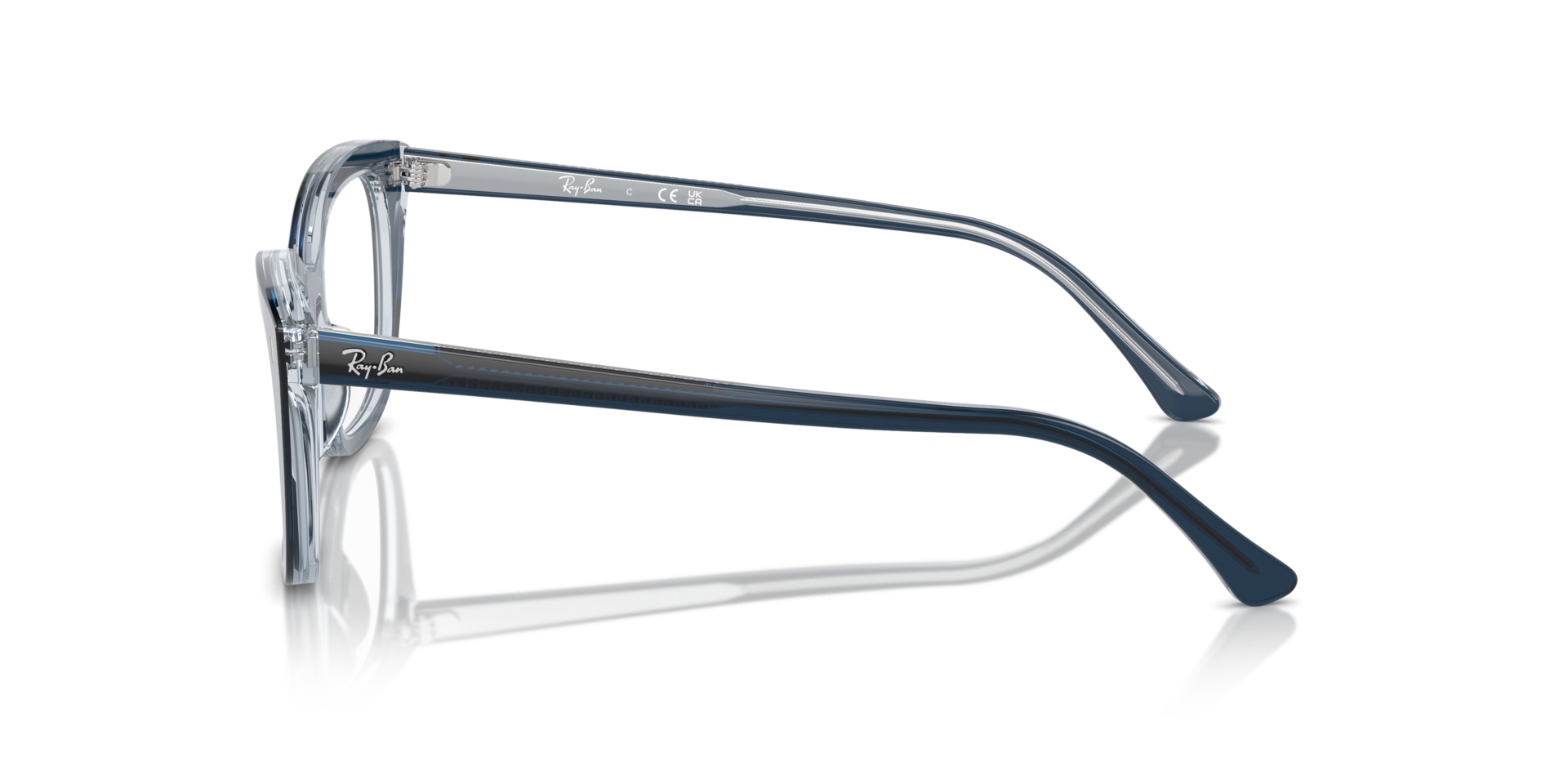 RB5433 Blue On Transparent Blue AcetateEyeglass Frames for Glasses Direct, Side View