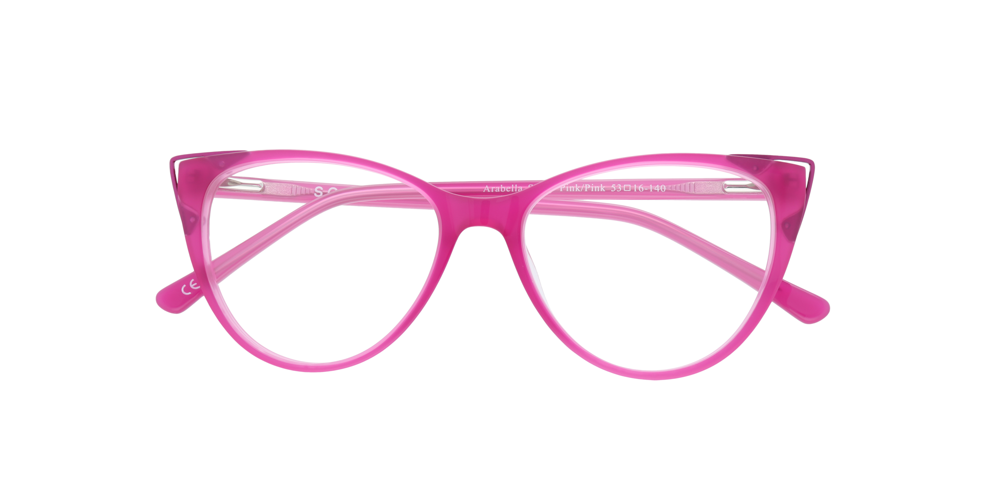 Arabella Shiny Pink & Pink AcetateEyeglass Frames for Glasses Direct, Closed View