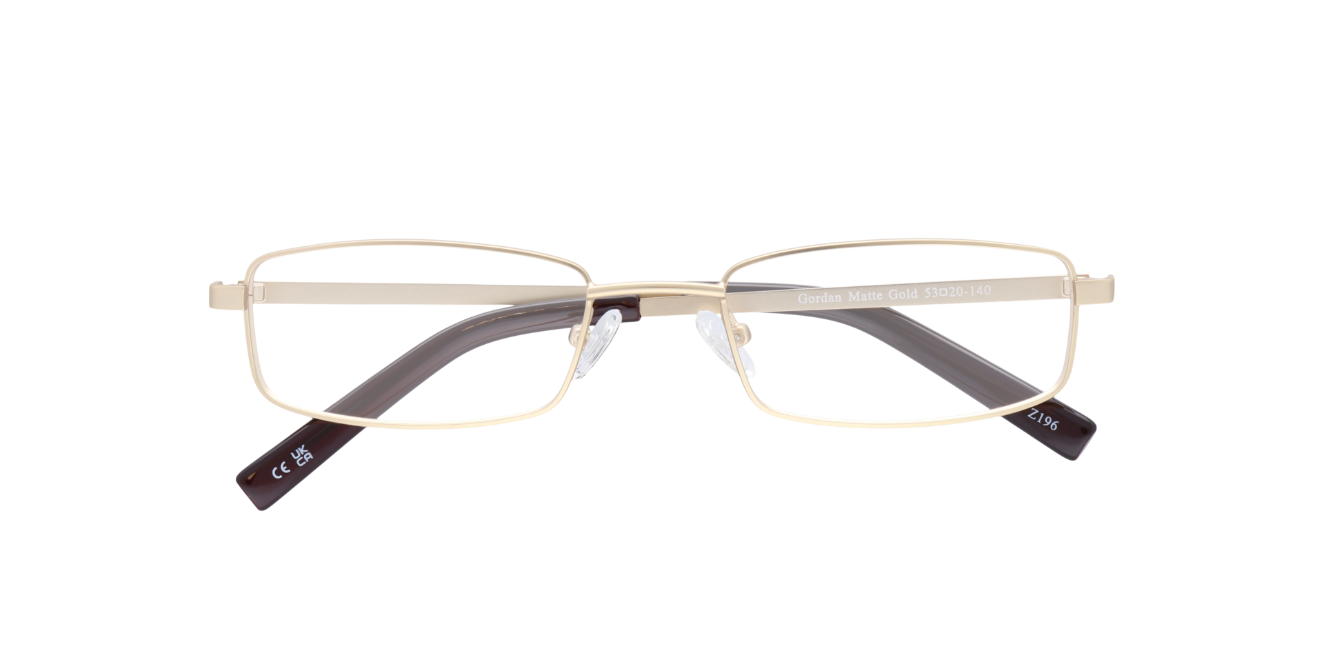 Gordan Matte Gold MetalEyeglass Frames for Glasses Direct, Closed View