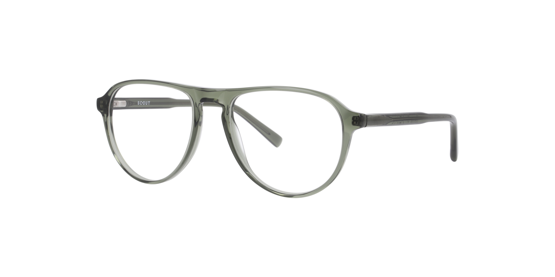 Marcus Crystal Green AcetateEyeglass Frames for Glasses Direct, Angle View