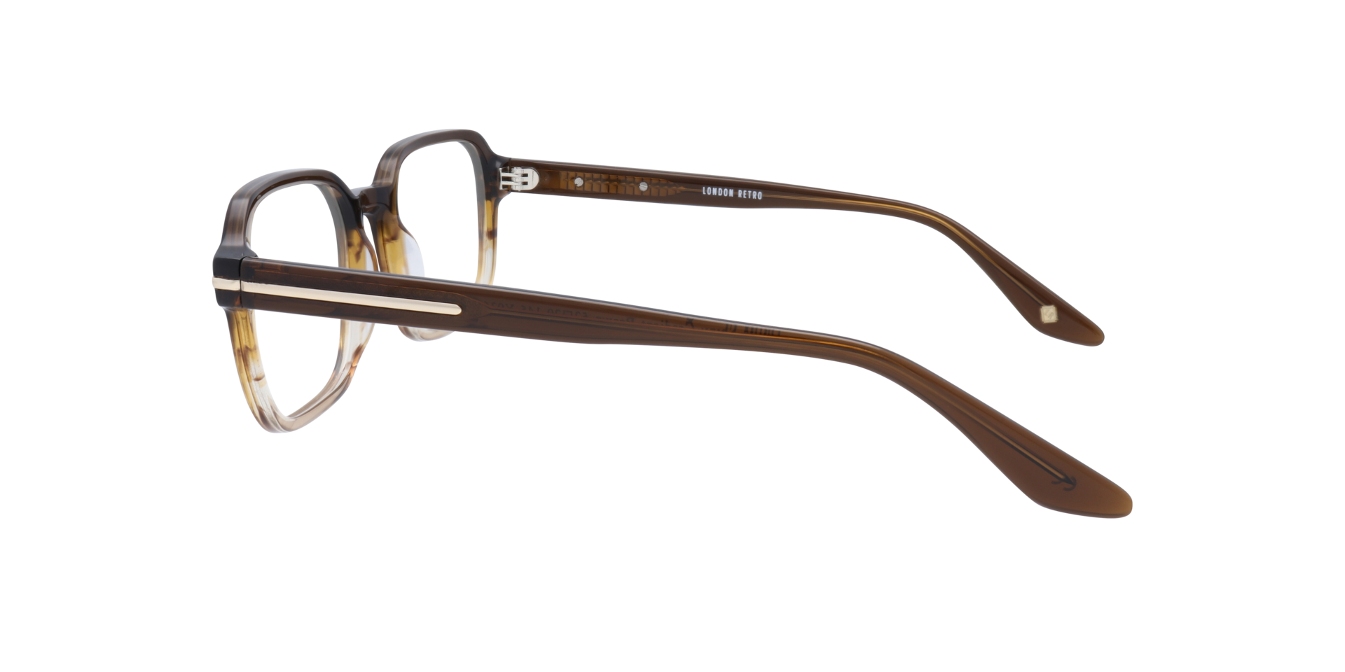 Dollis Shiny Gradient Brown AcetateEyeglass Frames for Glasses Direct, Side View