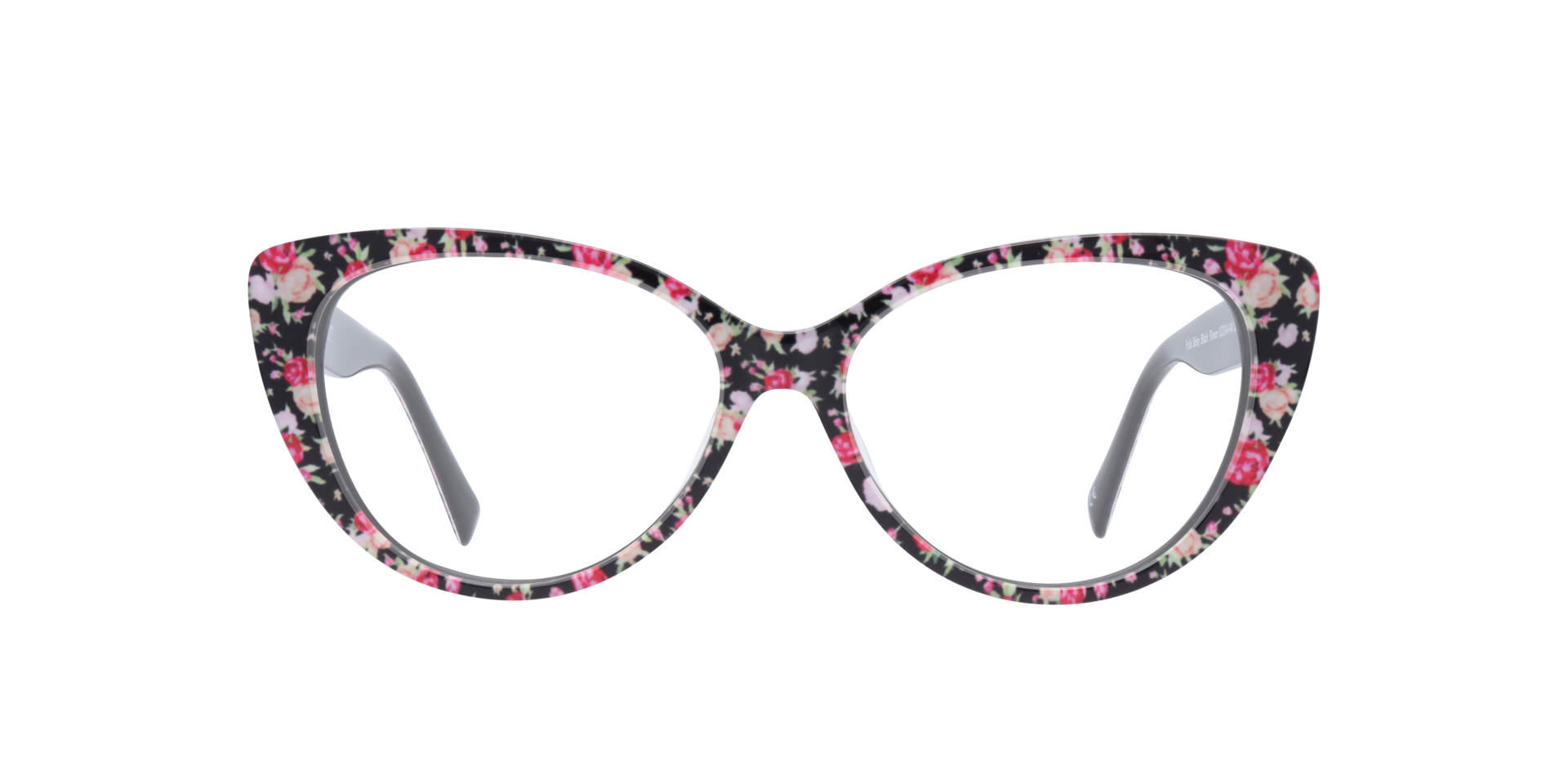 Frida Shiny Black Flower AcetateEyeglass Frames for Glasses Direct, Front View