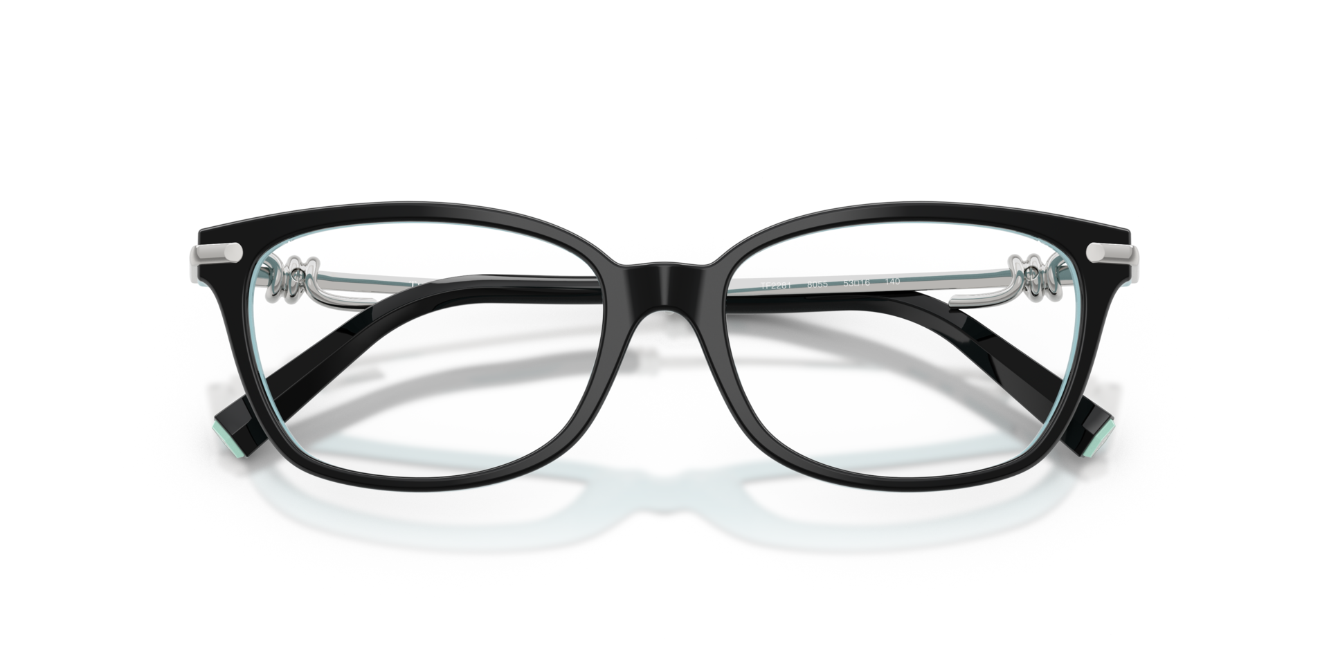 TF2281 Black On Tiffany Blue AcetateEyeglass Frames for Glasses Direct, Closed View