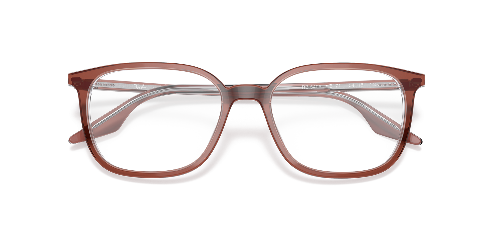 RB5406 Brown On Transparent AcetateSunglass Frames for Glasses Direct, Closed View