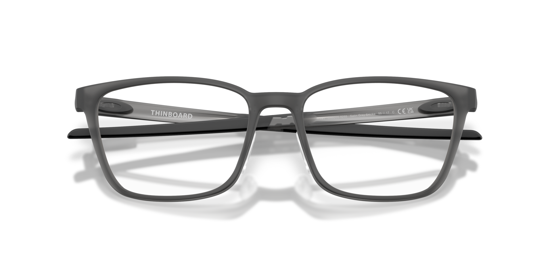 Thinboard Satin Grey Smoke PlasticEyeglass Frames for Glasses Direct, Closed View