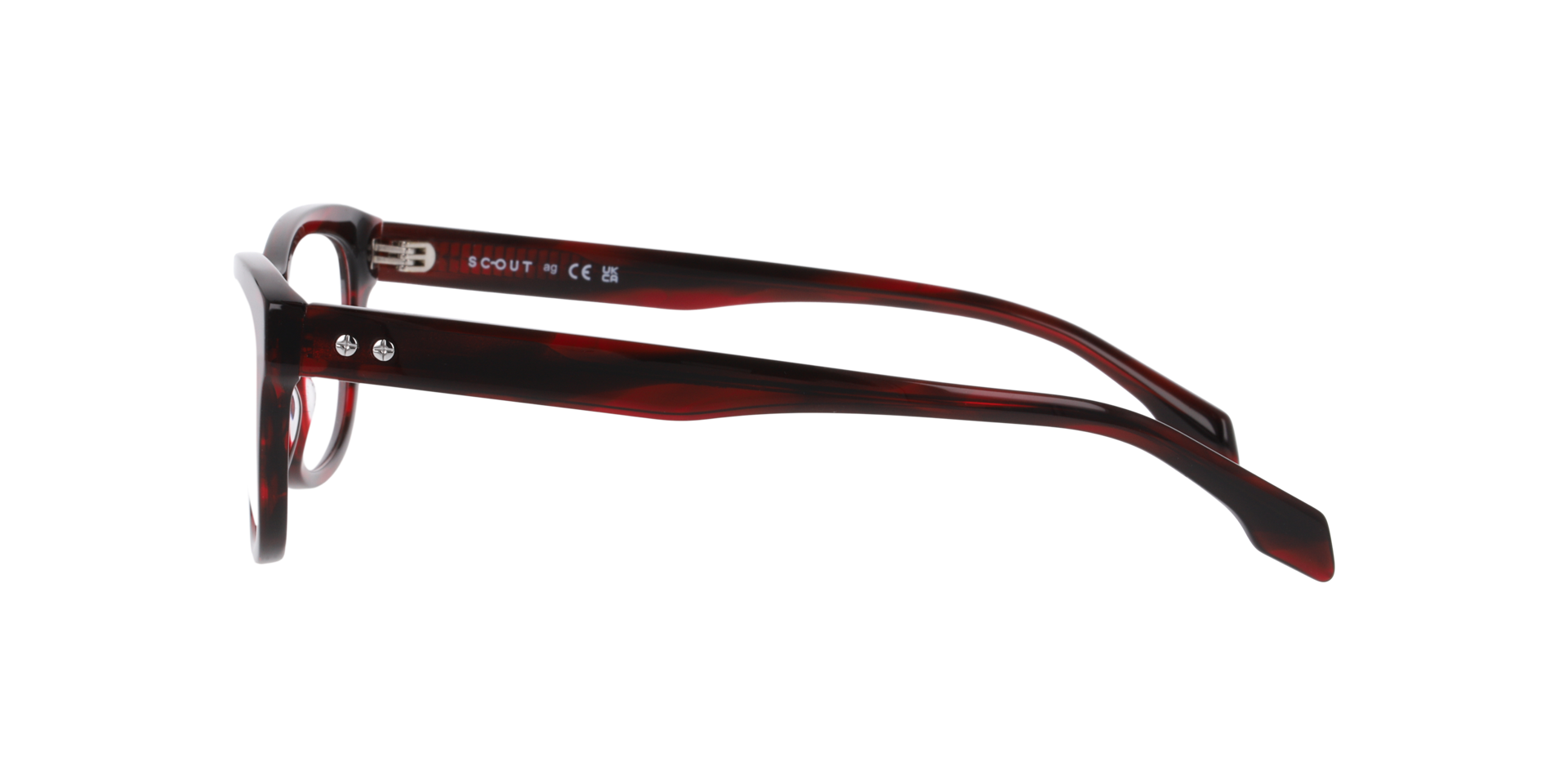 Nathanael Horn Red AcetateEyeglass Frames for Glasses Direct, Side View