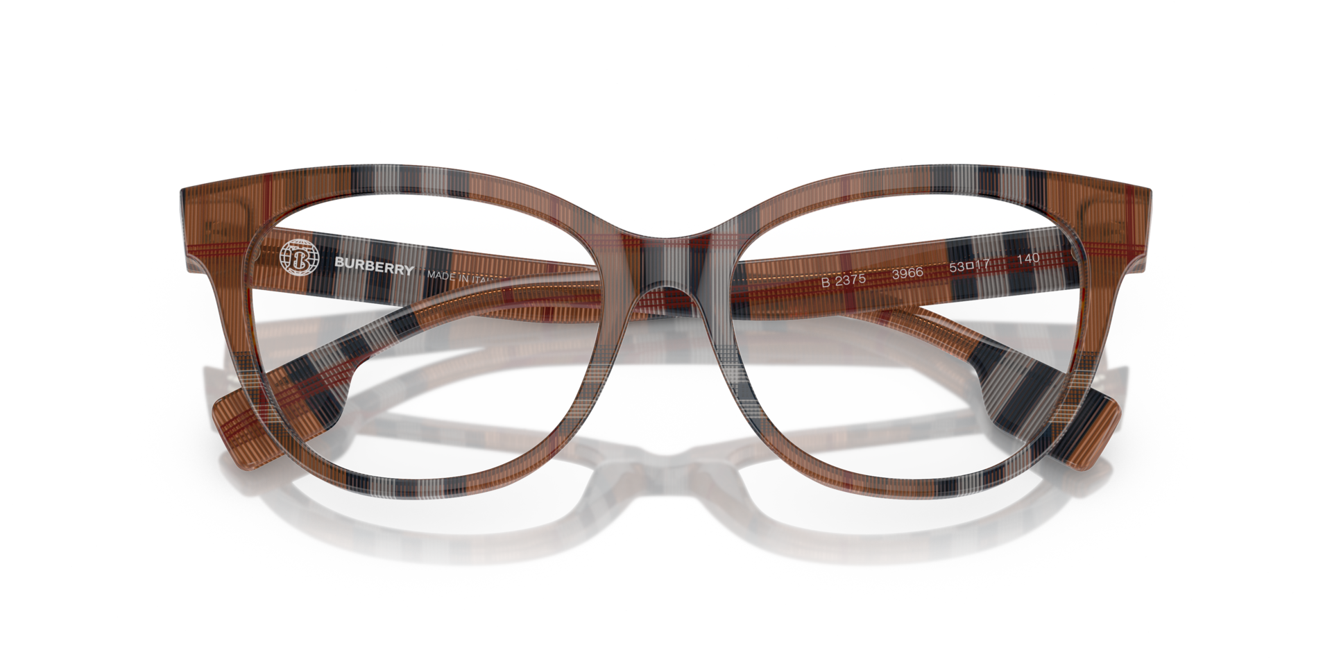 BE2375 Check Brown AcetateEyeglass Frames for Glasses Direct, Closed View