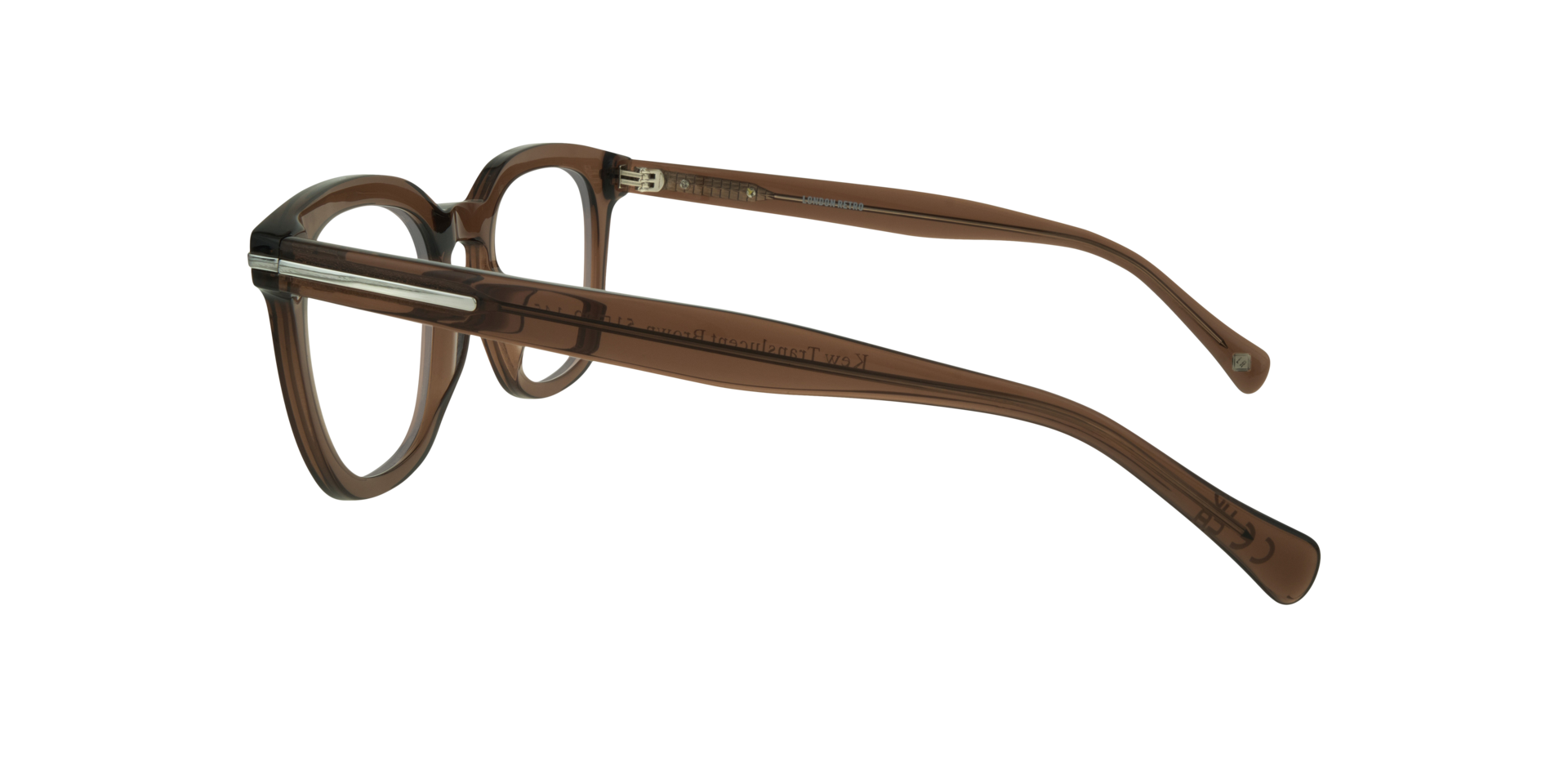 Kew Translucent Brown AcetateEyeglass Frames for Glasses Direct, Side View
