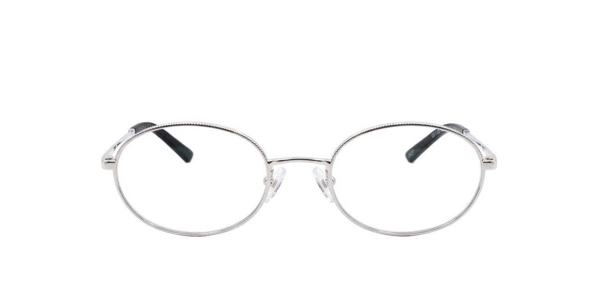 Shiny Silver oval Metal eyeglasses Online - Full Rim - Mingus