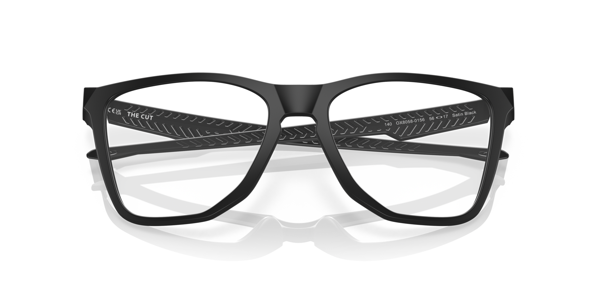 The Cut Satin Black PlasticEyeglass Frames for Glasses Direct, Closed View