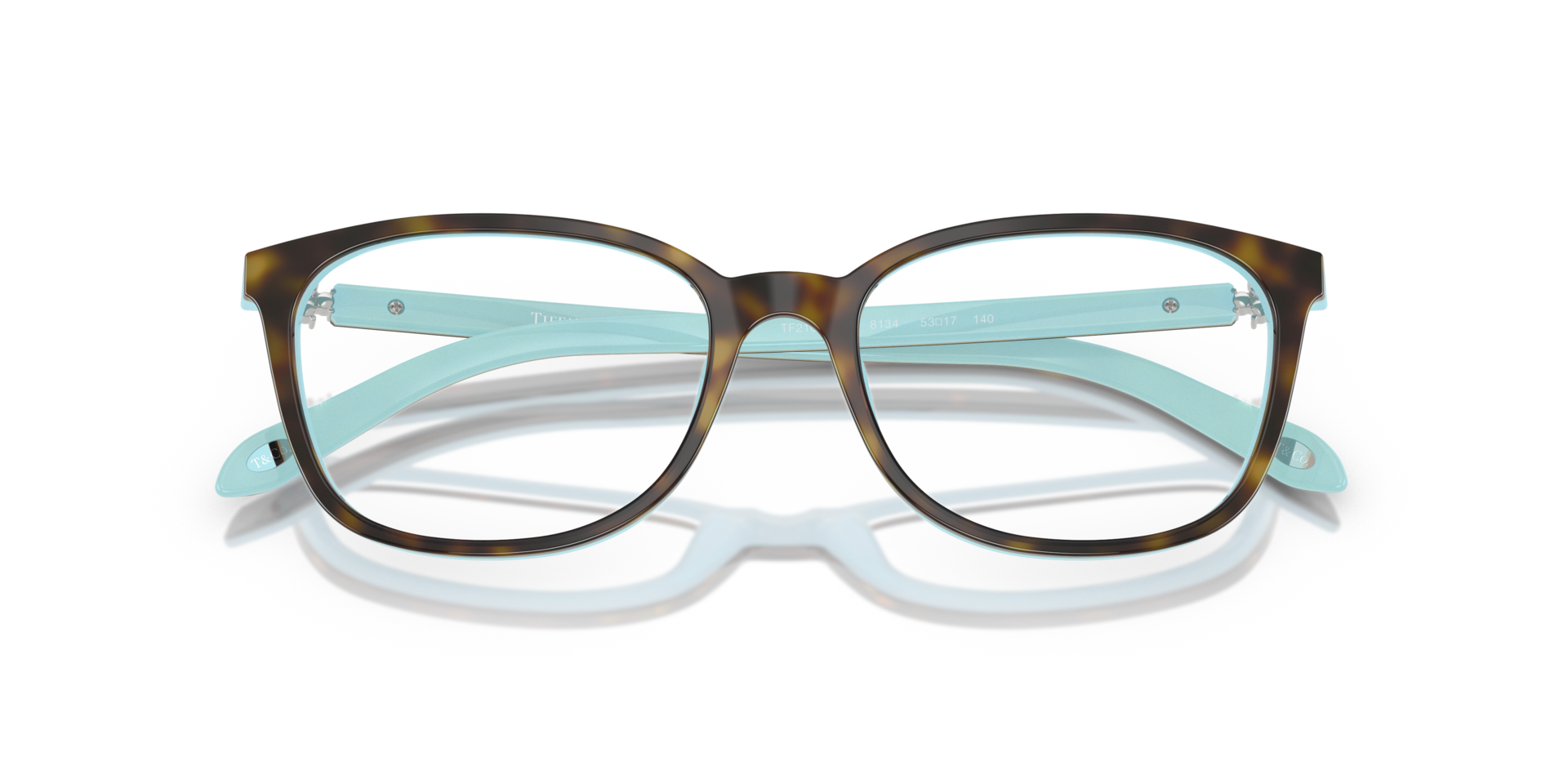 TF2109HB Havana On Tiffany Blue AcetateEyeglass Frames for Glasses Direct, Closed View