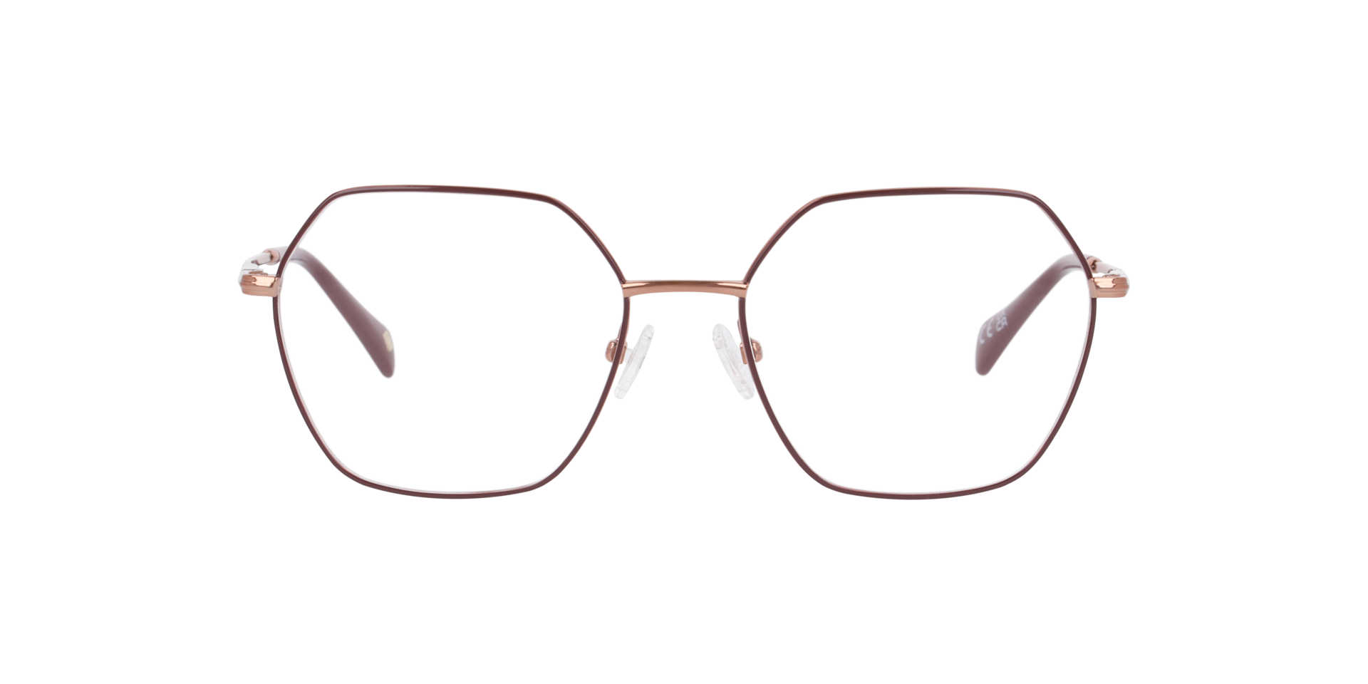Mitcham Burgundy On Bronze MetalEyeglass Frames for Glasses Direct, Front View