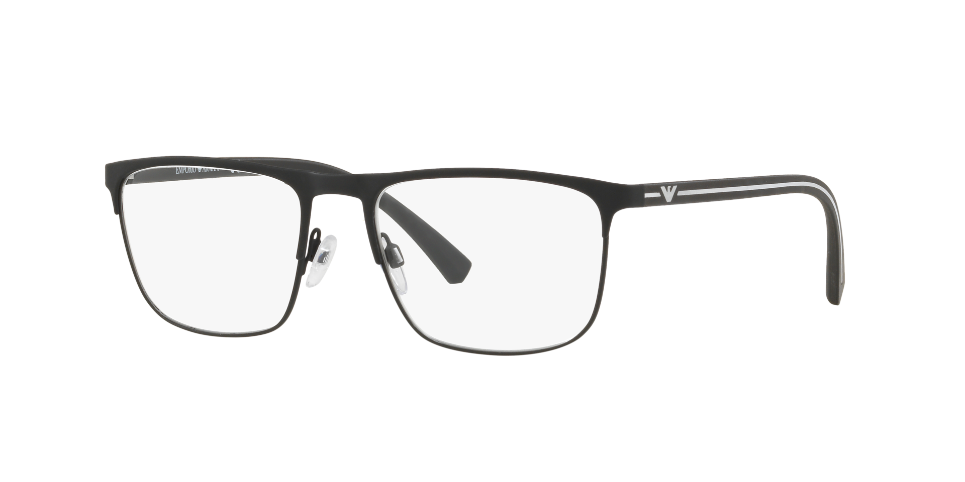 EA1079 Rubber Black MetalEyeglass Frames for Glasses Direct, Angle View