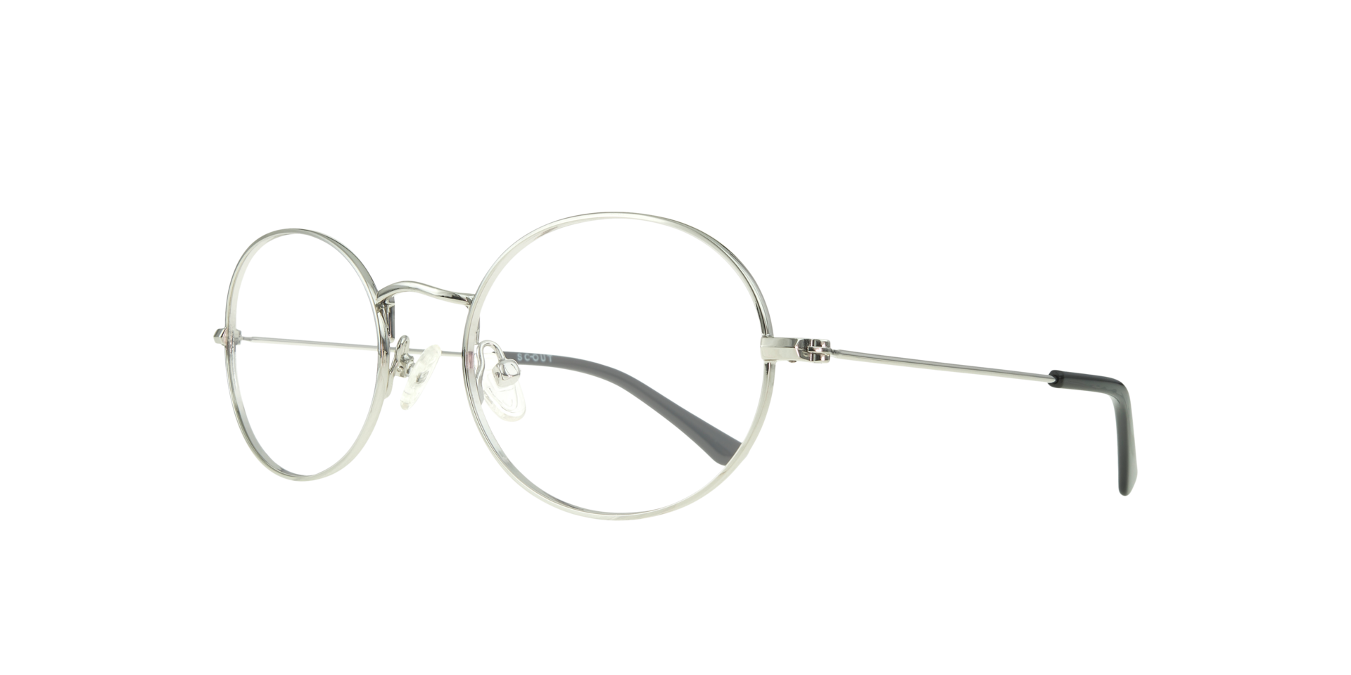 Lou Silver & Black MetalEyeglass Frames for Glasses Direct, Angle View
