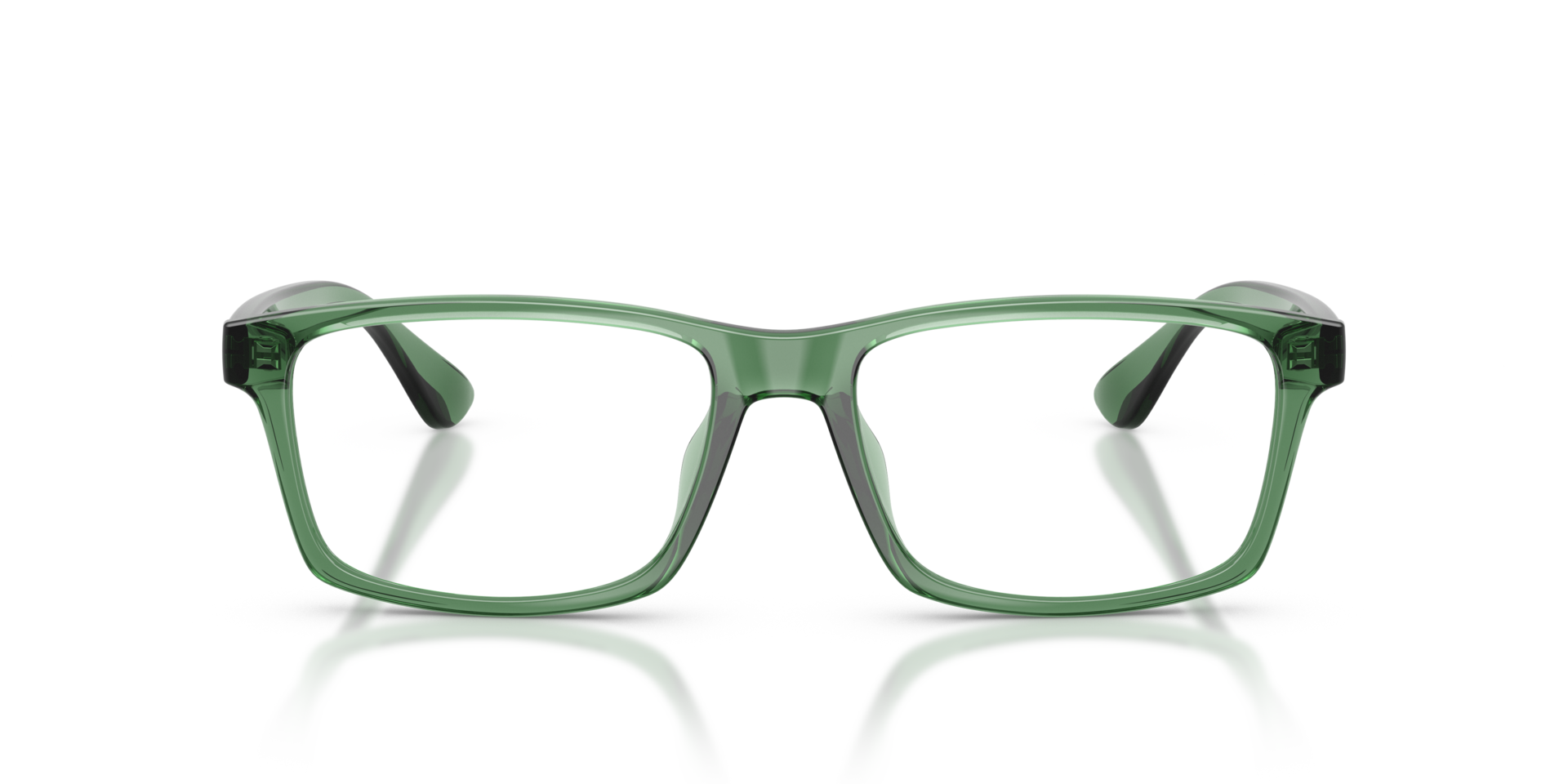 AX3083U Shiny Transparent Green PlasticEyeglass Frames for Glasses Direct, Front View